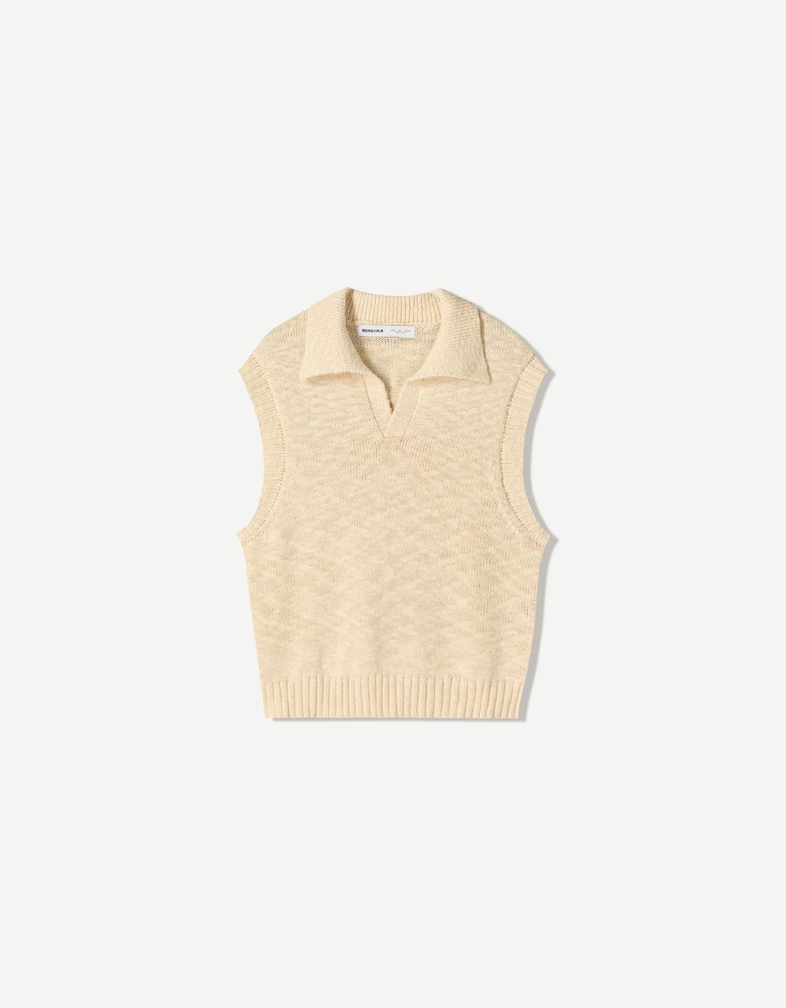 Rustic polo collar vest
