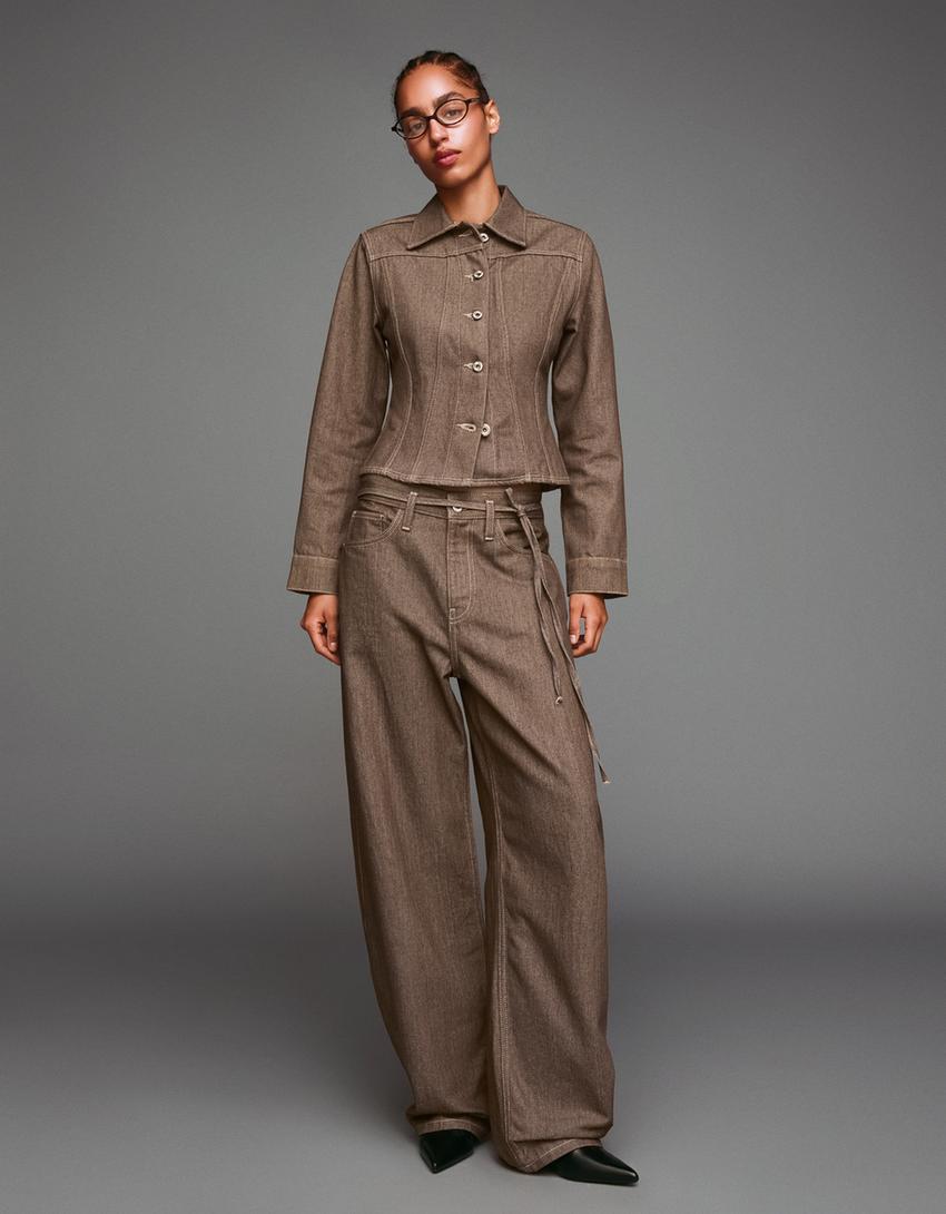 Veste en jean-Marron