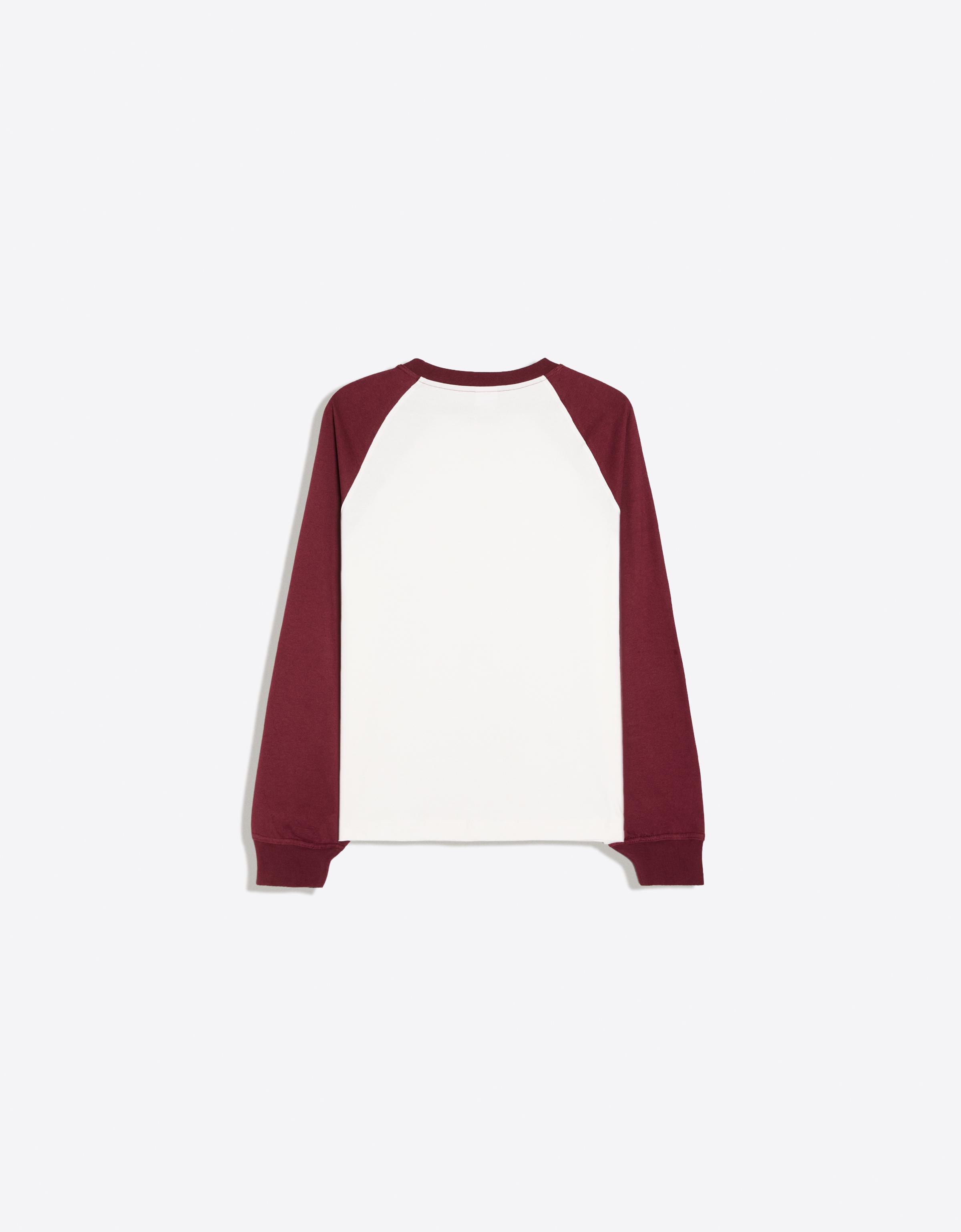 Long sleeve raglan T-shirt — Burgundy