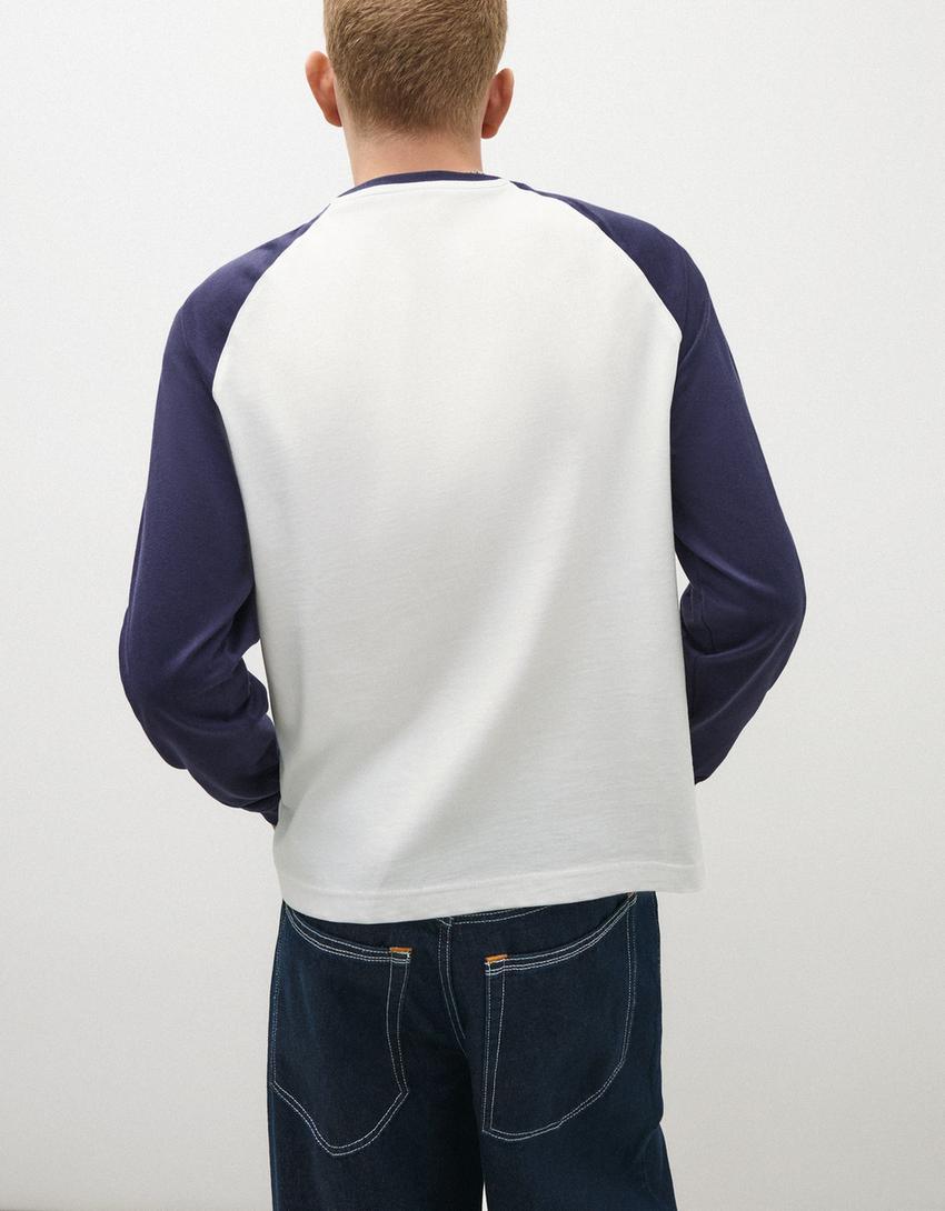 Long sleeve raglan T-shirt-Navy