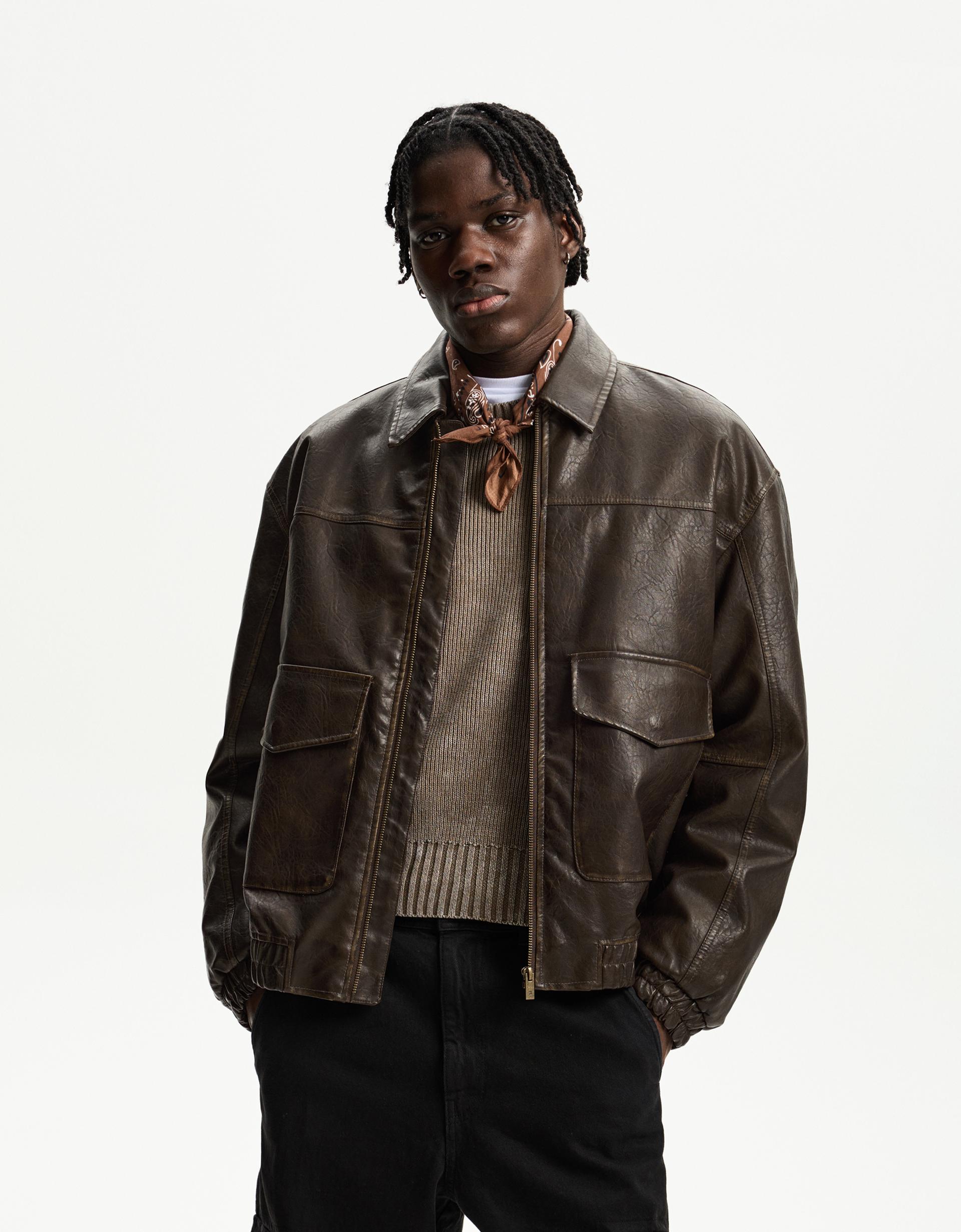 Rental Cars Veste Cuir Homme Hiver Jacket Blouson Cuir Homme