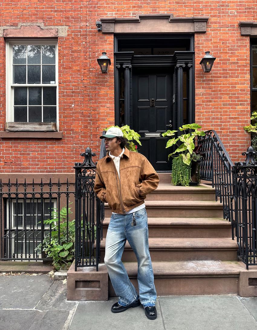 Jeans baggy flare-Bleu lavé