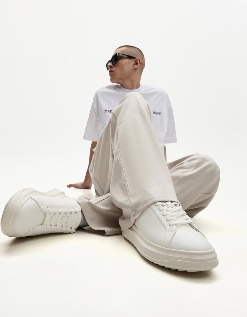 Sneaker mit dicker Sohle-Weiss-1