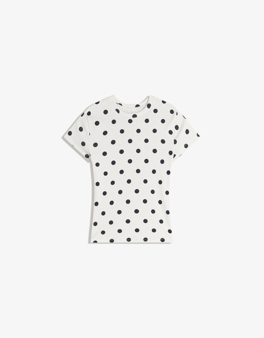 Short sleeve crew neck T-shirt-White