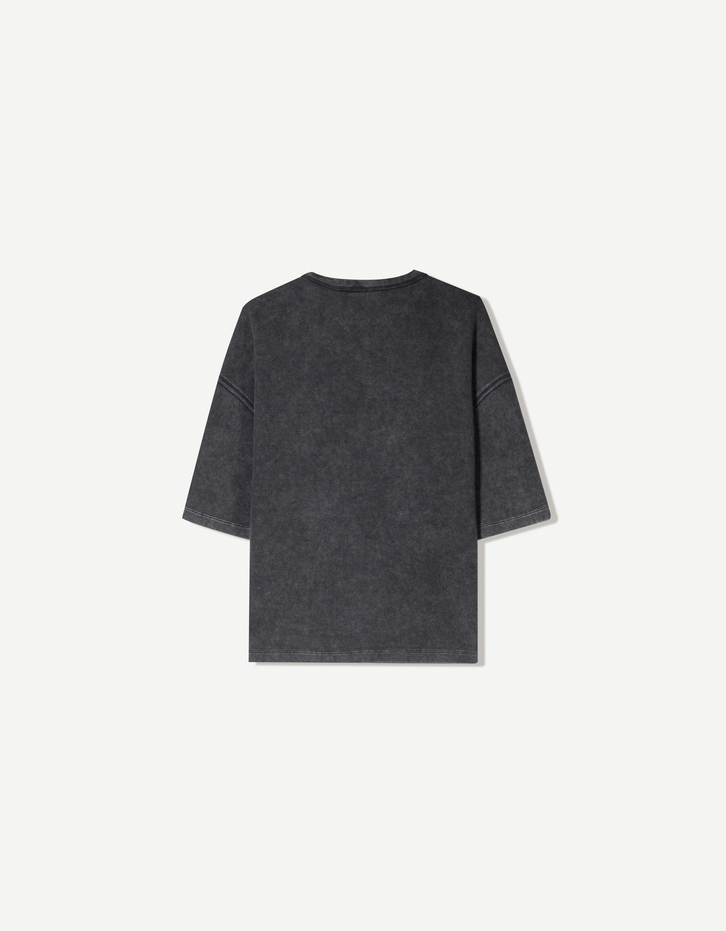【COSYHARU】Slab Detail Short Sleeve T-shirt CLIMAX VISION 330g pure cotton heavy turtleneck cross