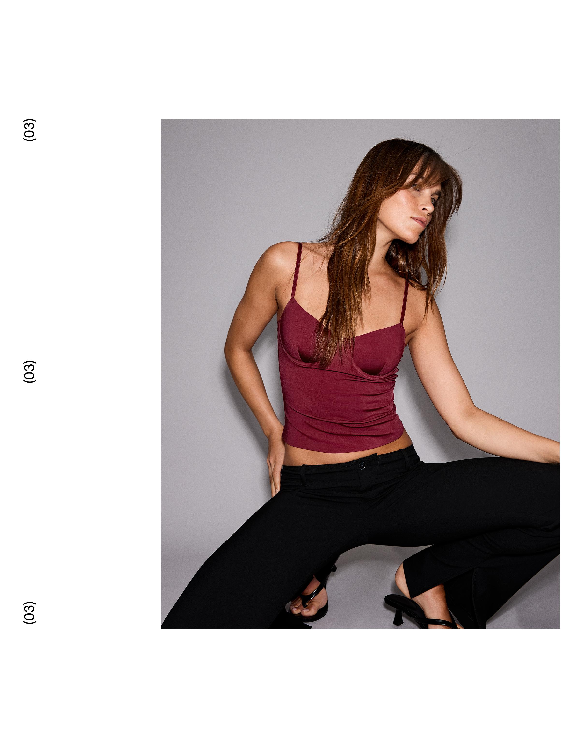 Sweetheart neckline camisole top — Red