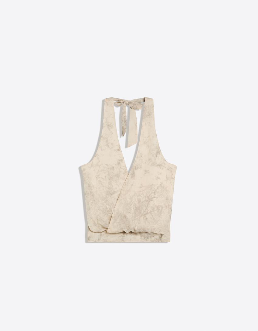 Crossover halter top-Sand