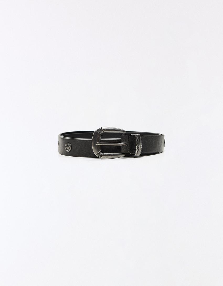 Pasek z ćwiekami-Czarny