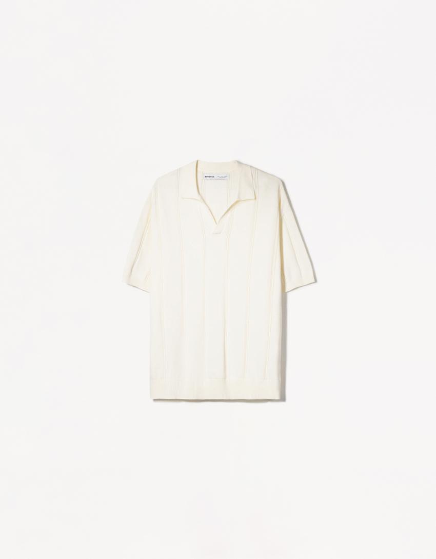 Polo maniche corte strutturata-Bianco Roto