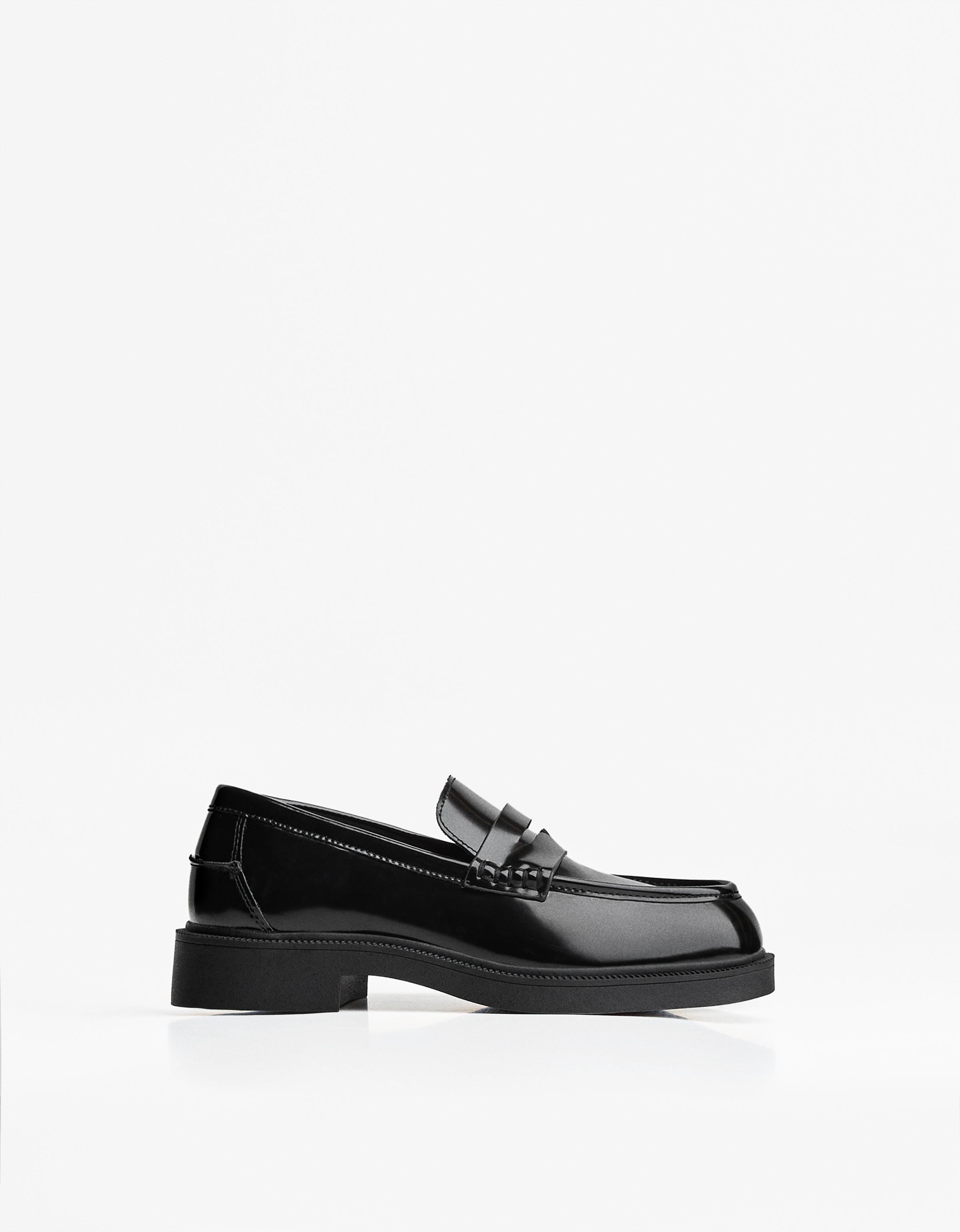 Bershka Mokassin Mit Eckigem Zehenbereich Herren 40 Schwarz