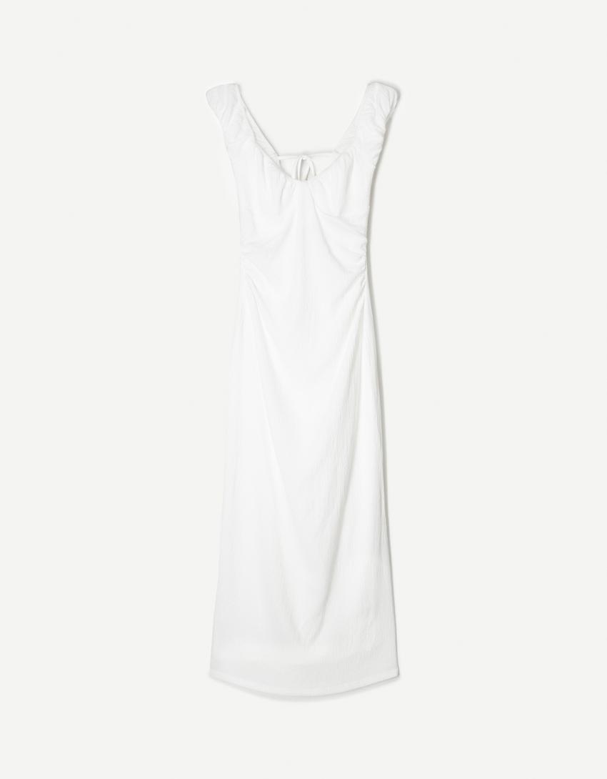 Robe midi-Blanc cassé-4