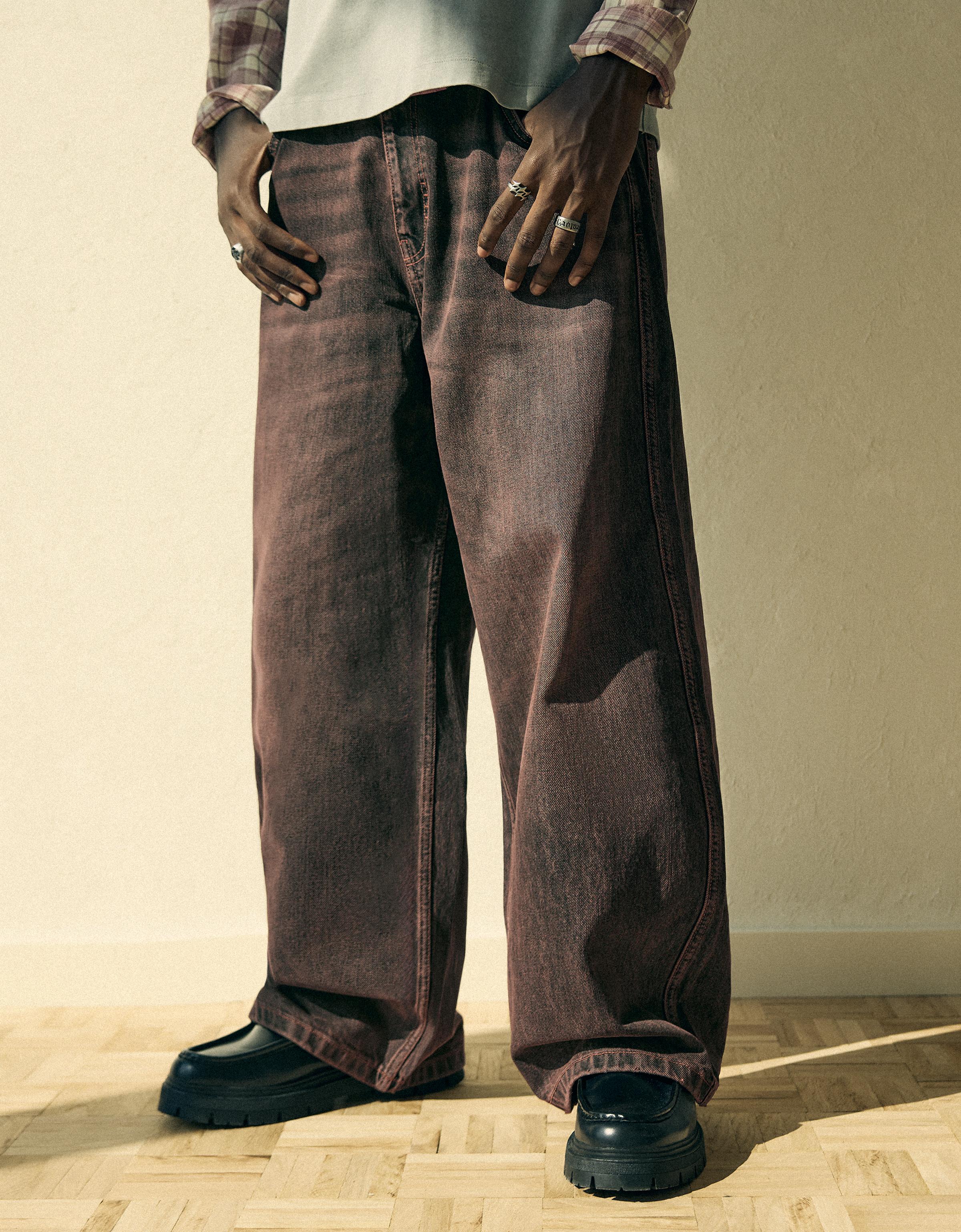 Baggy skater jeans — Brown