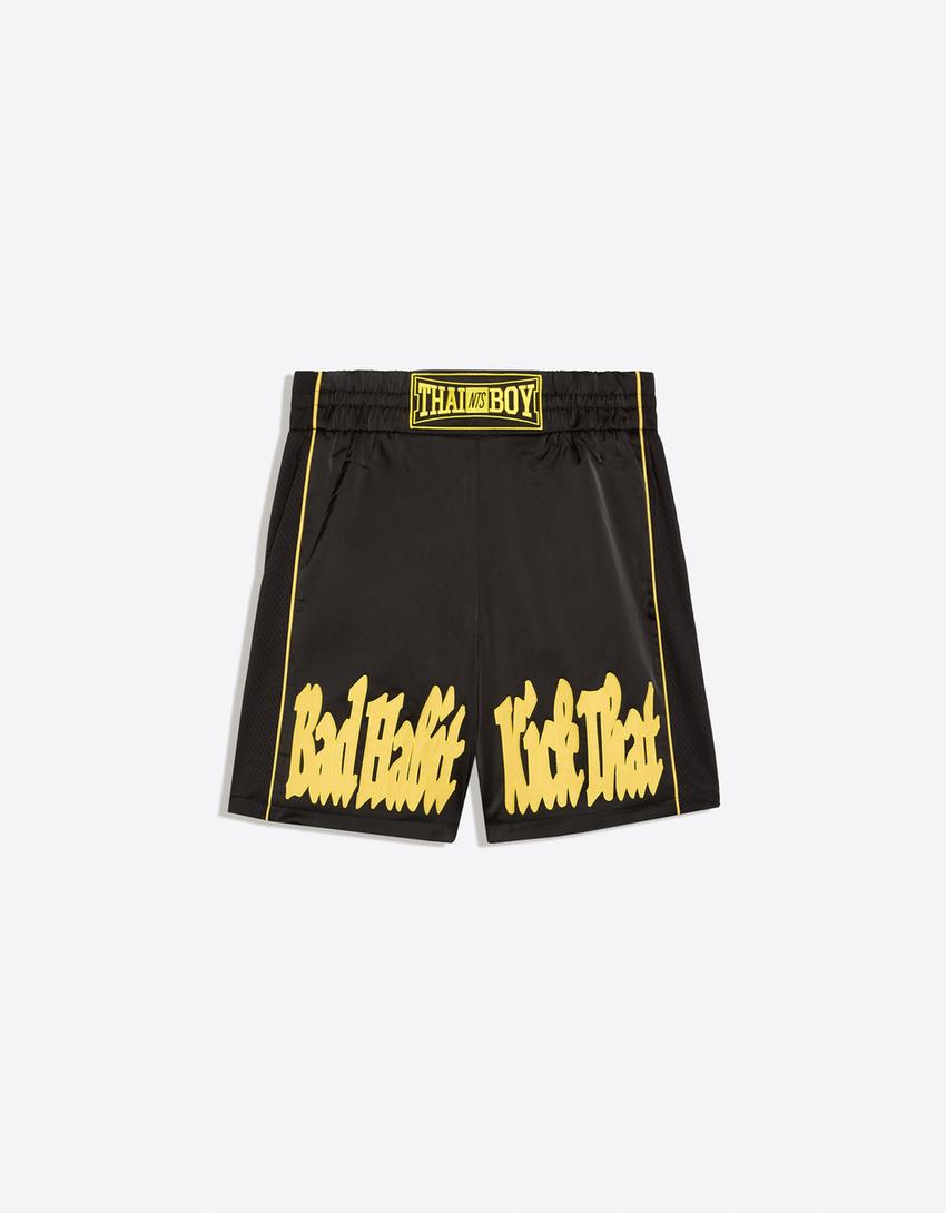 Boxy Bermuda shorts NTS X THAIBOY DIGITAL-Black