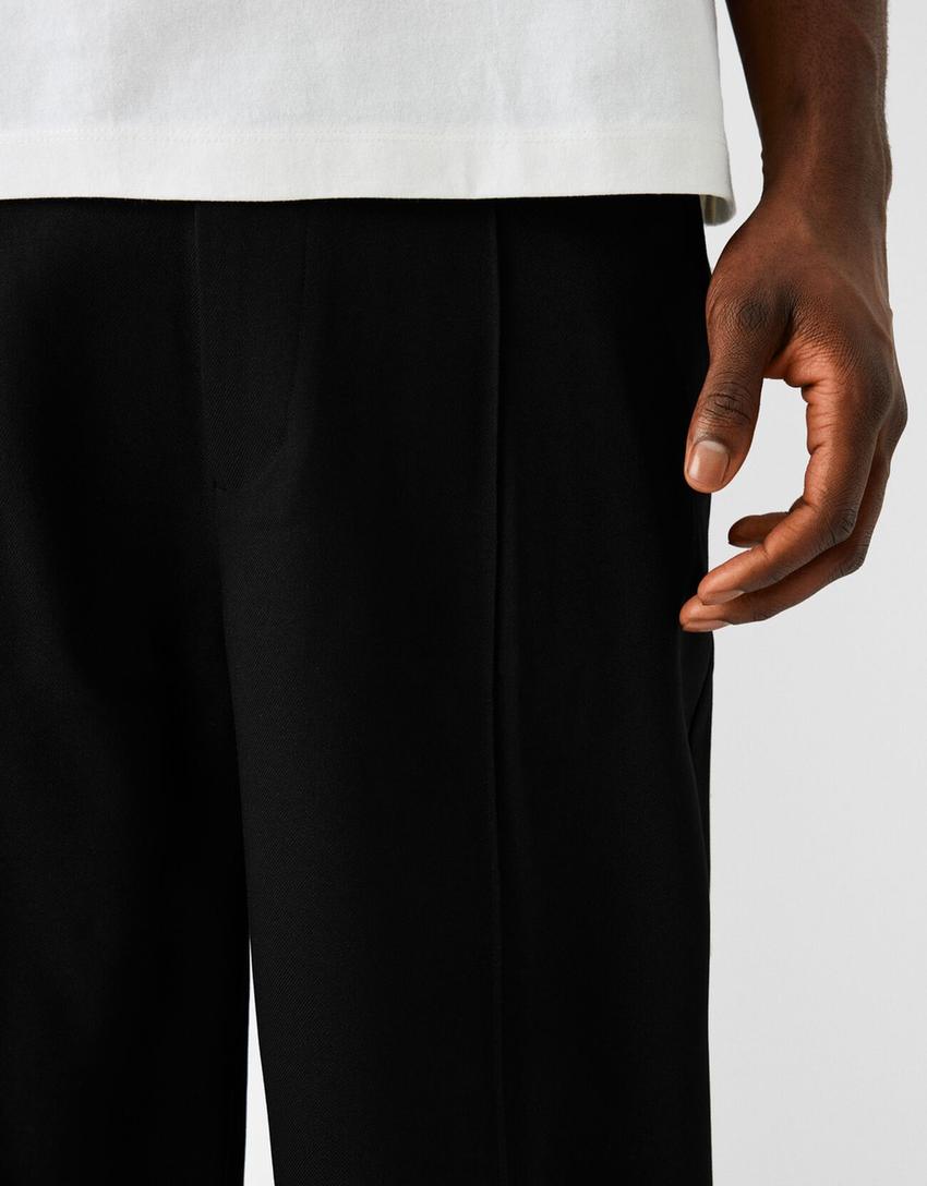 Tailored baggy trousers-Black