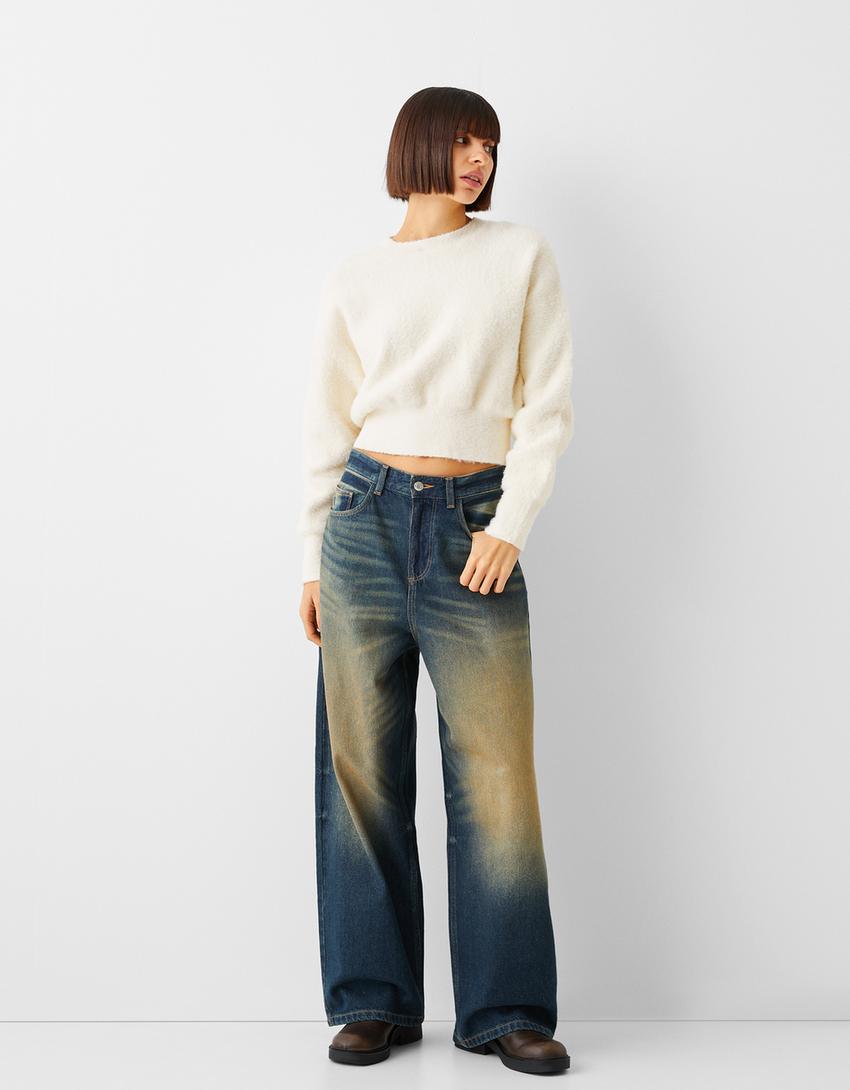 سويتر من الفرو الاصطناعي-كريمي-3