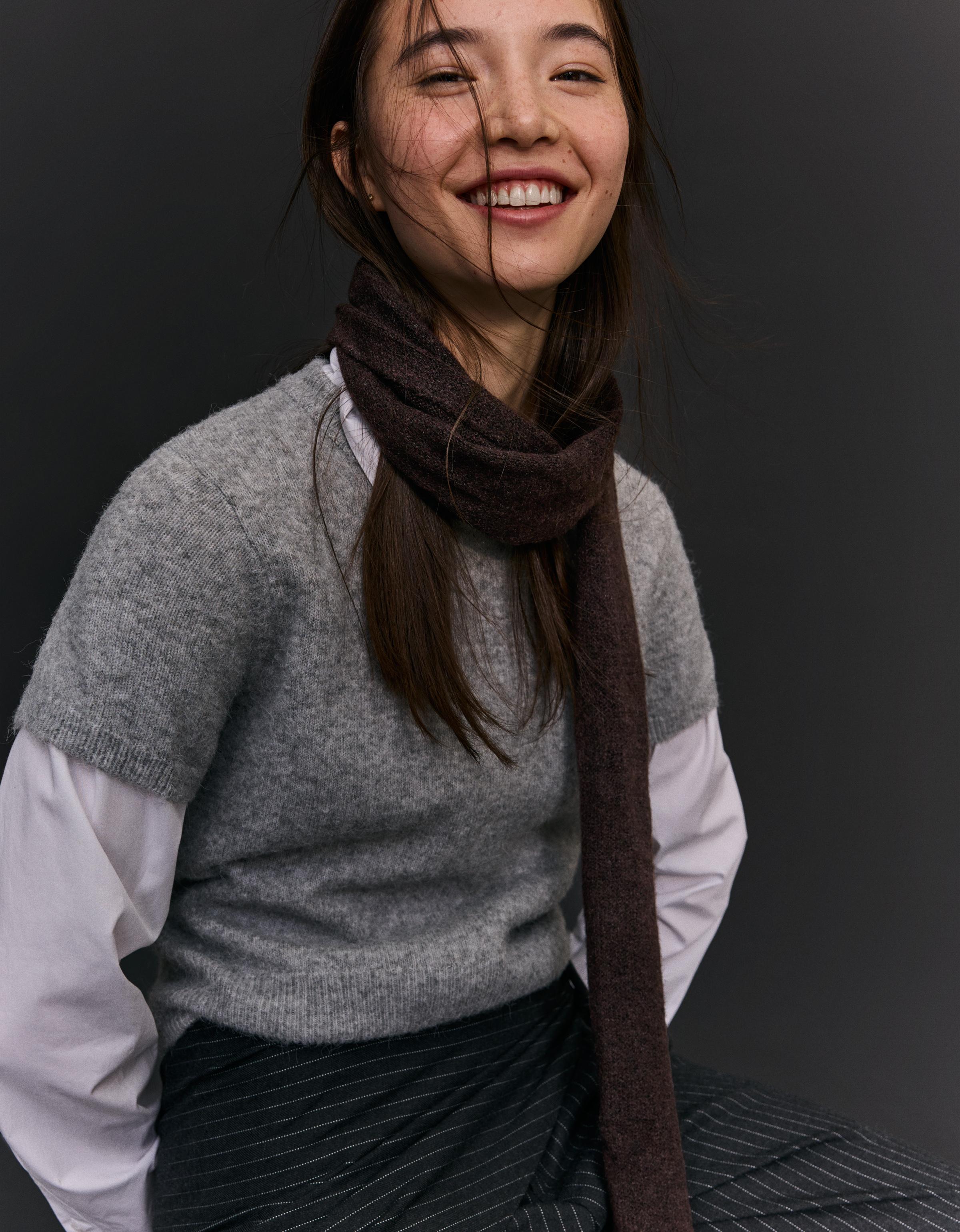 Bershka Extralanger Schal Damen Braun