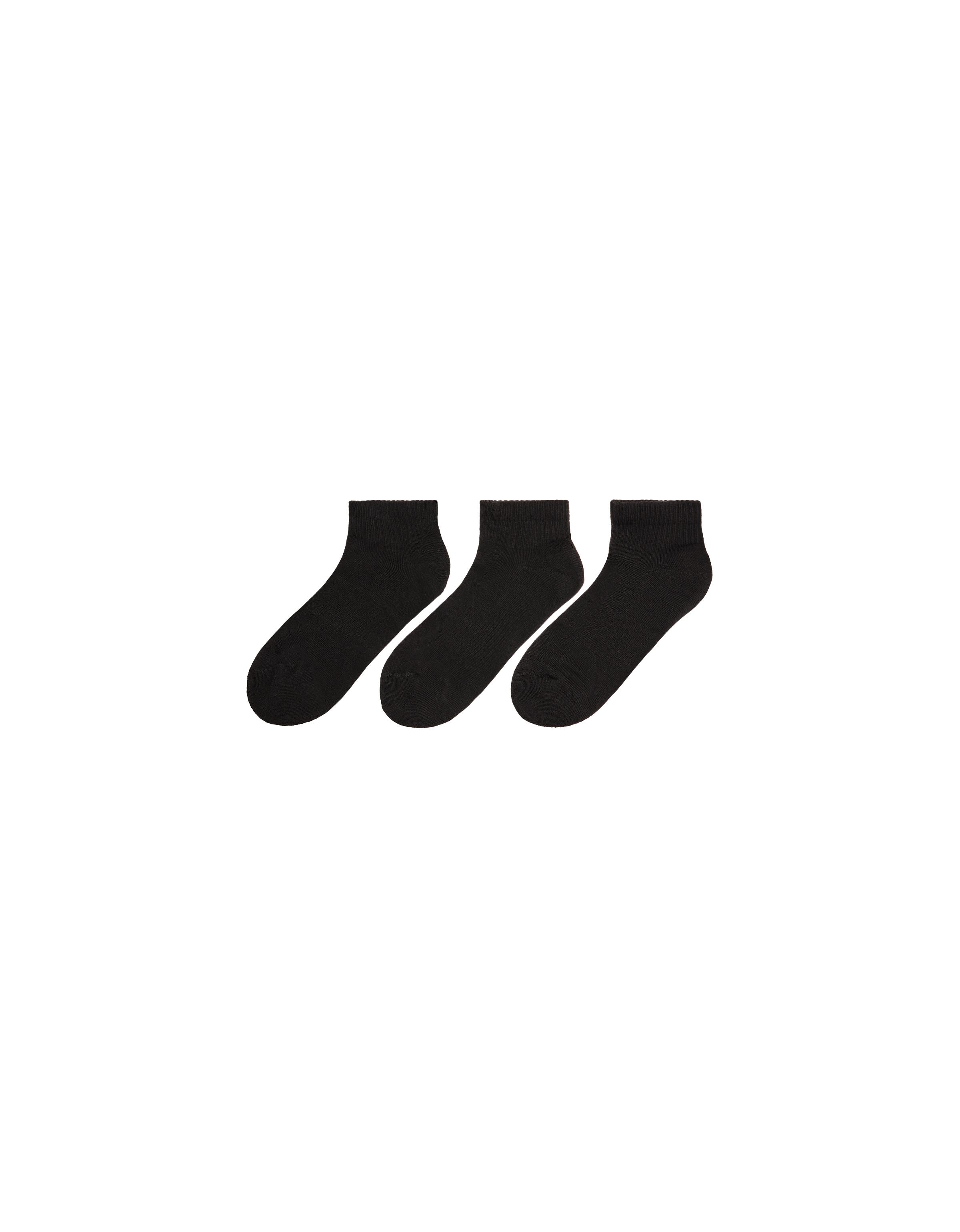 3-pack of sports ankle socks — Black