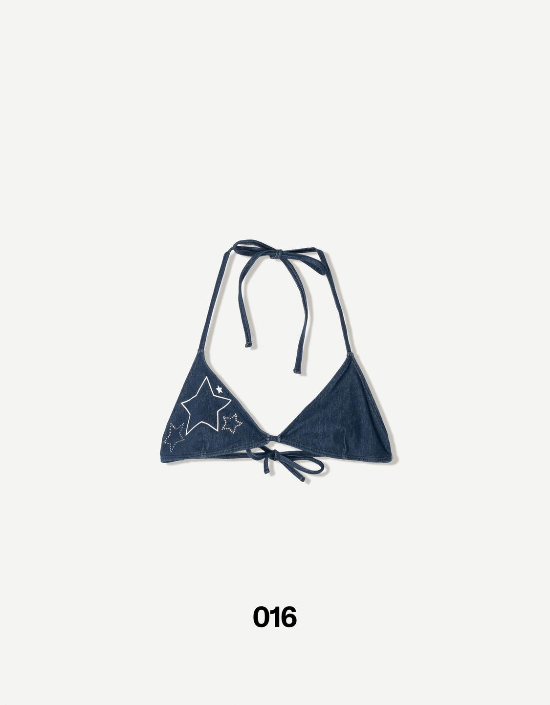 Denim bikini top