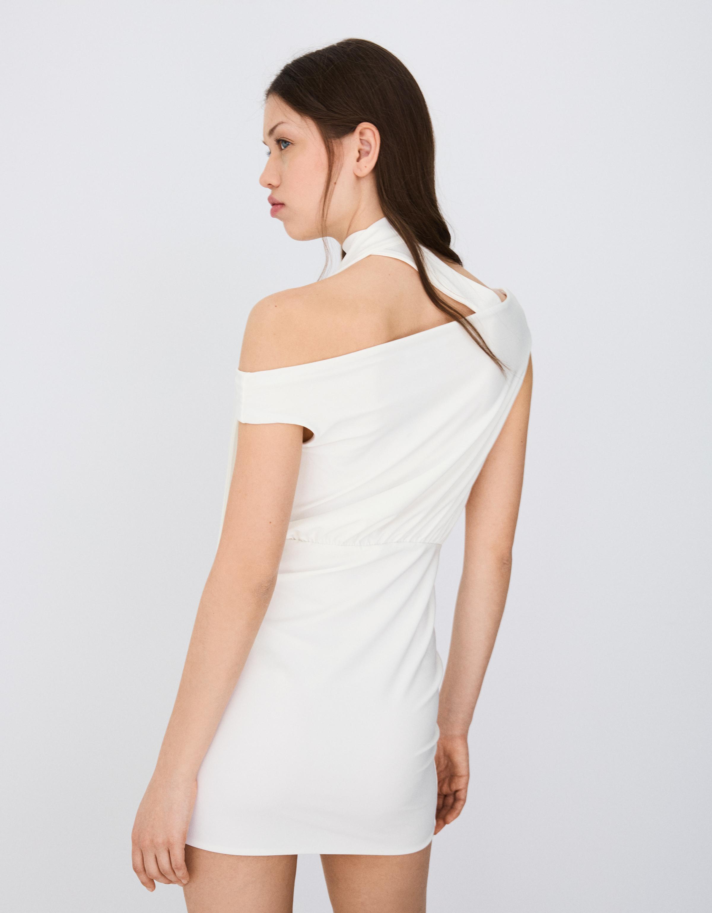 Bardot fular mini elbise - Görsel 41