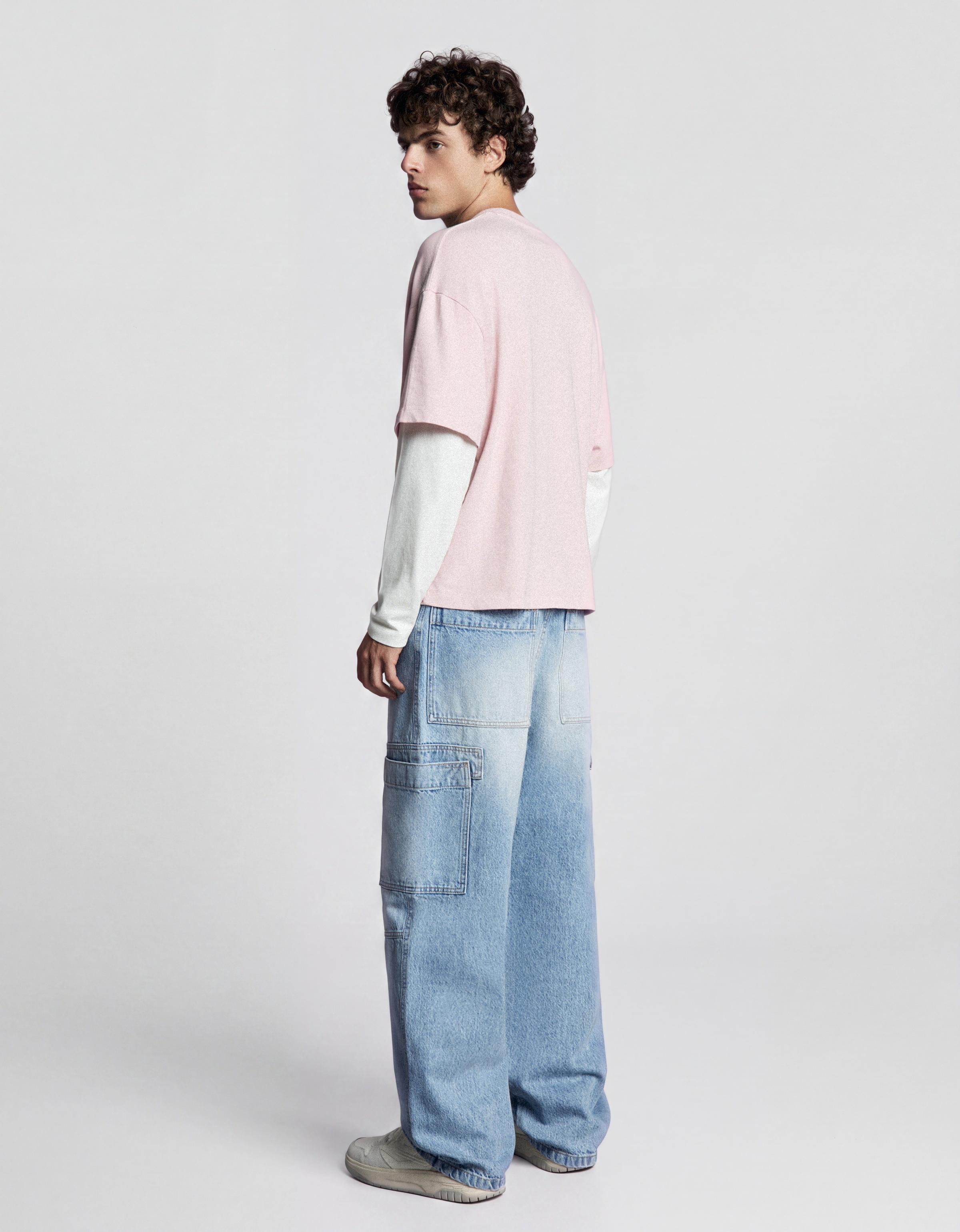 Baggy cargo jeans — Light blue