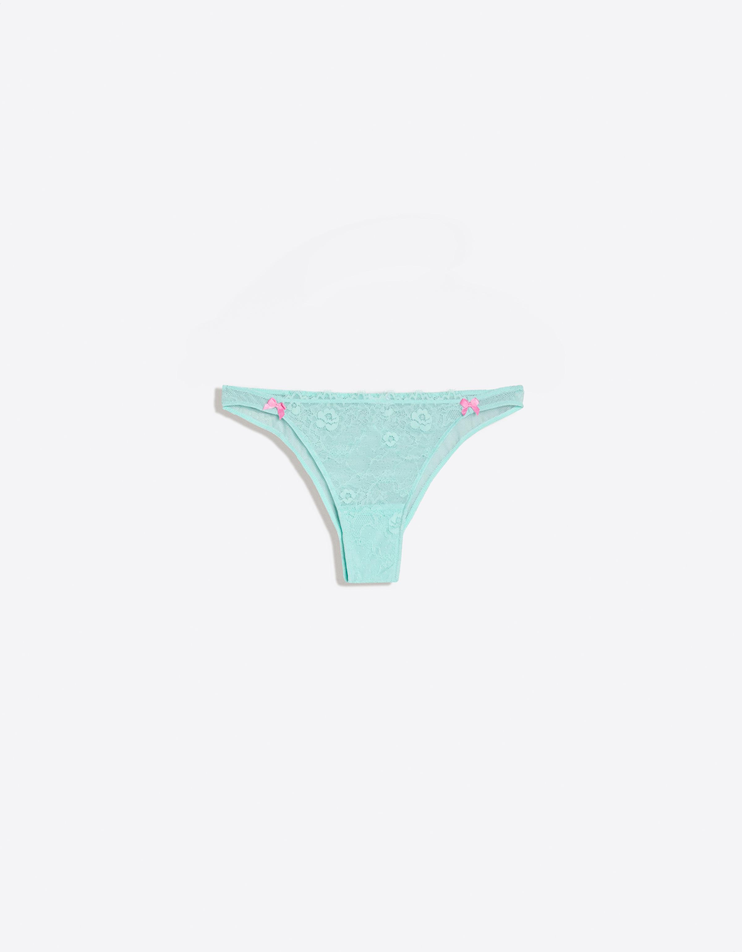 Mesh and lace Brazilian briefs