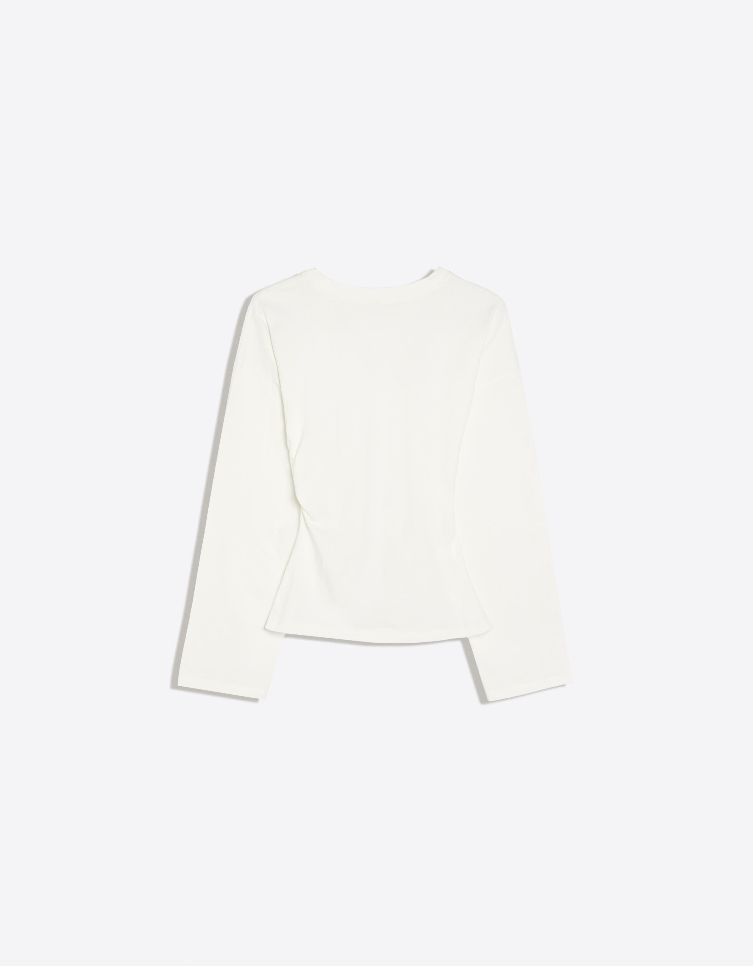 Ruched long sleeve T-shirt — Off white