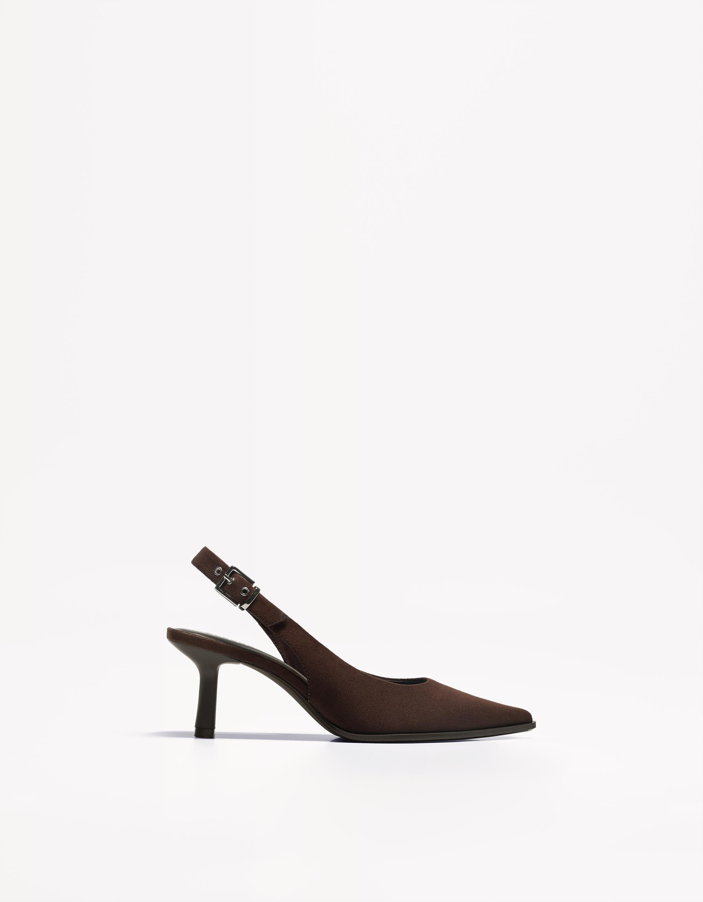 Bershka D'orsay-Pumps Mit Kitten-Heels Damen 37 Braun
