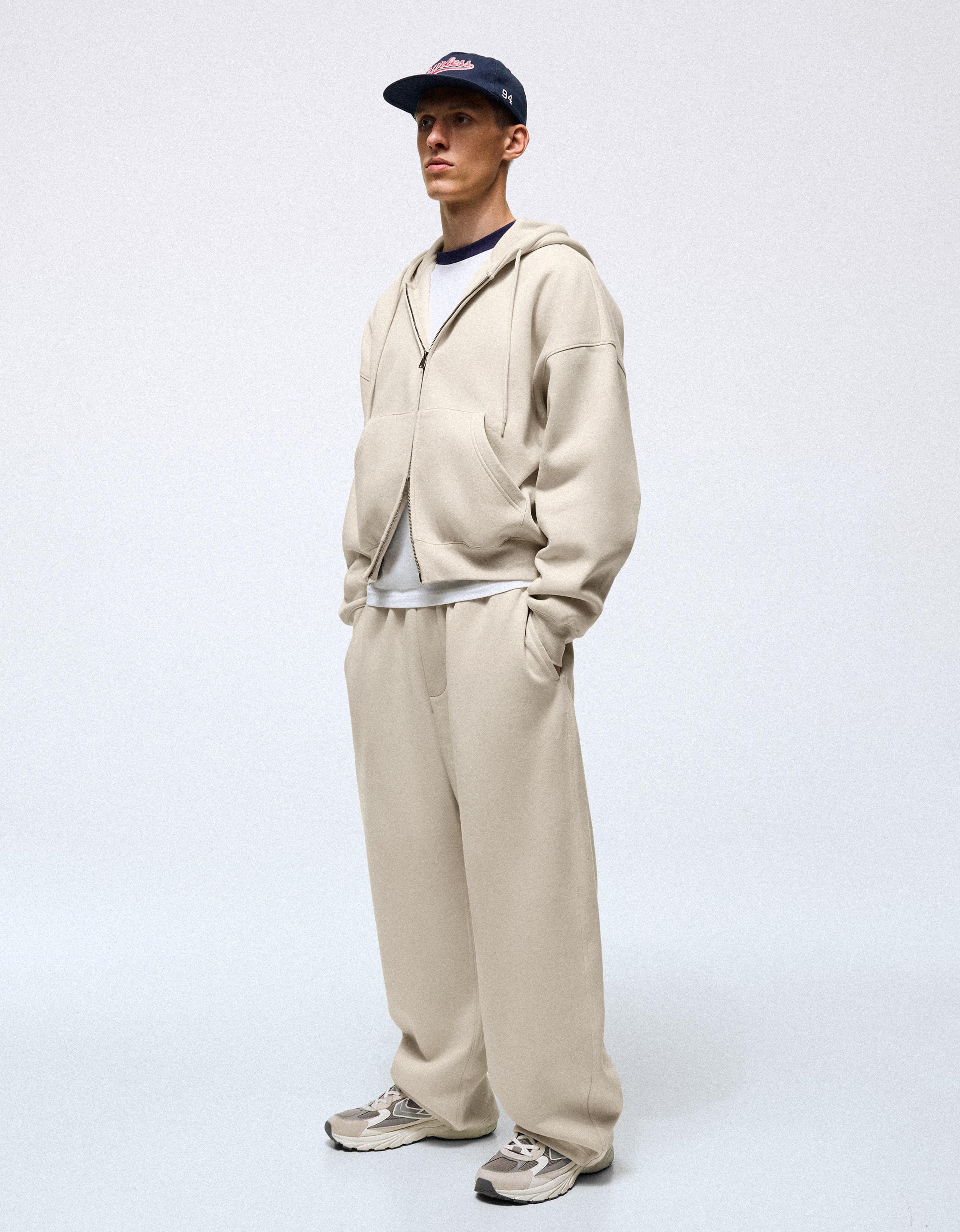 Zip-up hoodie — Stone