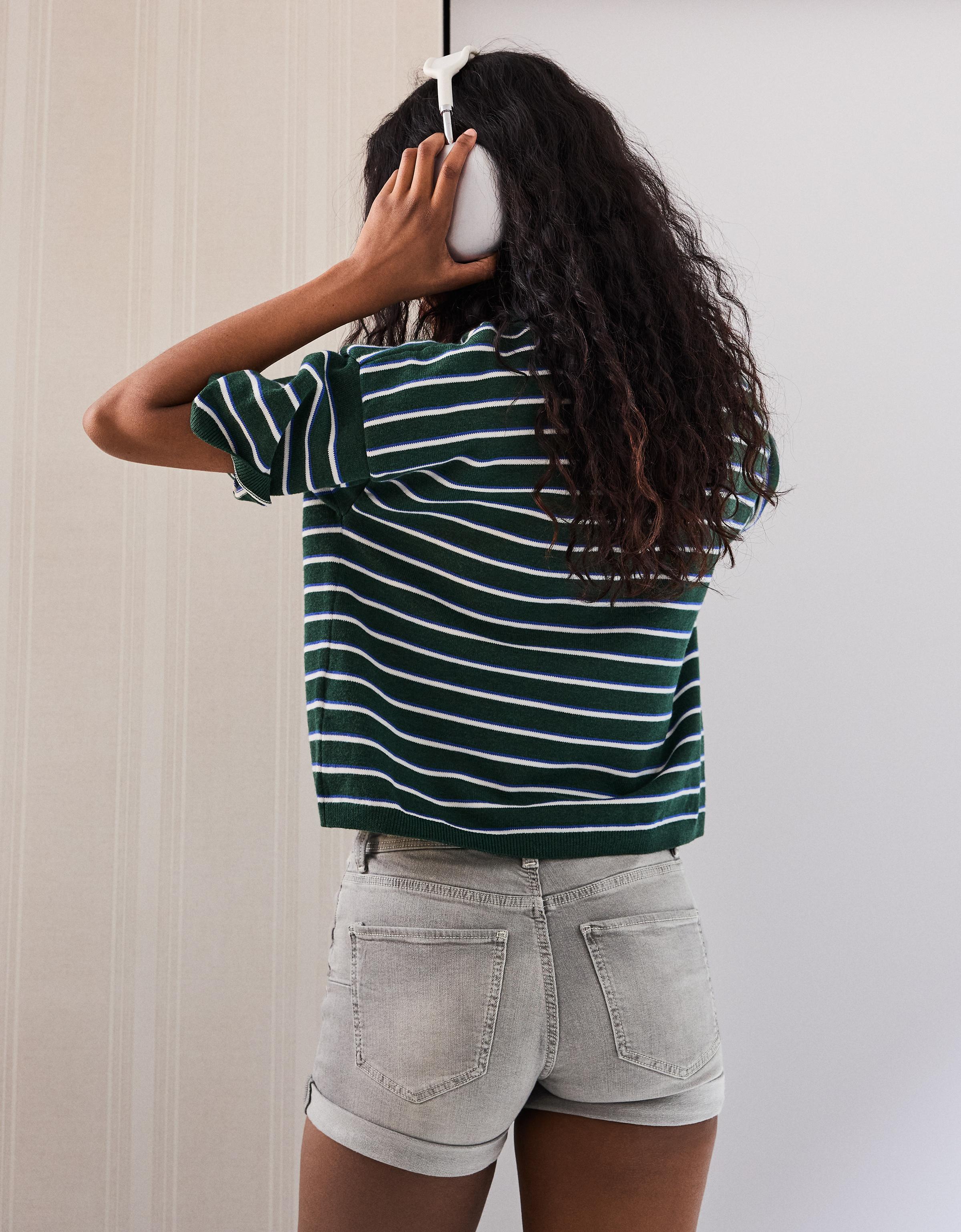 Bershka Denim katlanabilir paçalı şort görsel 5