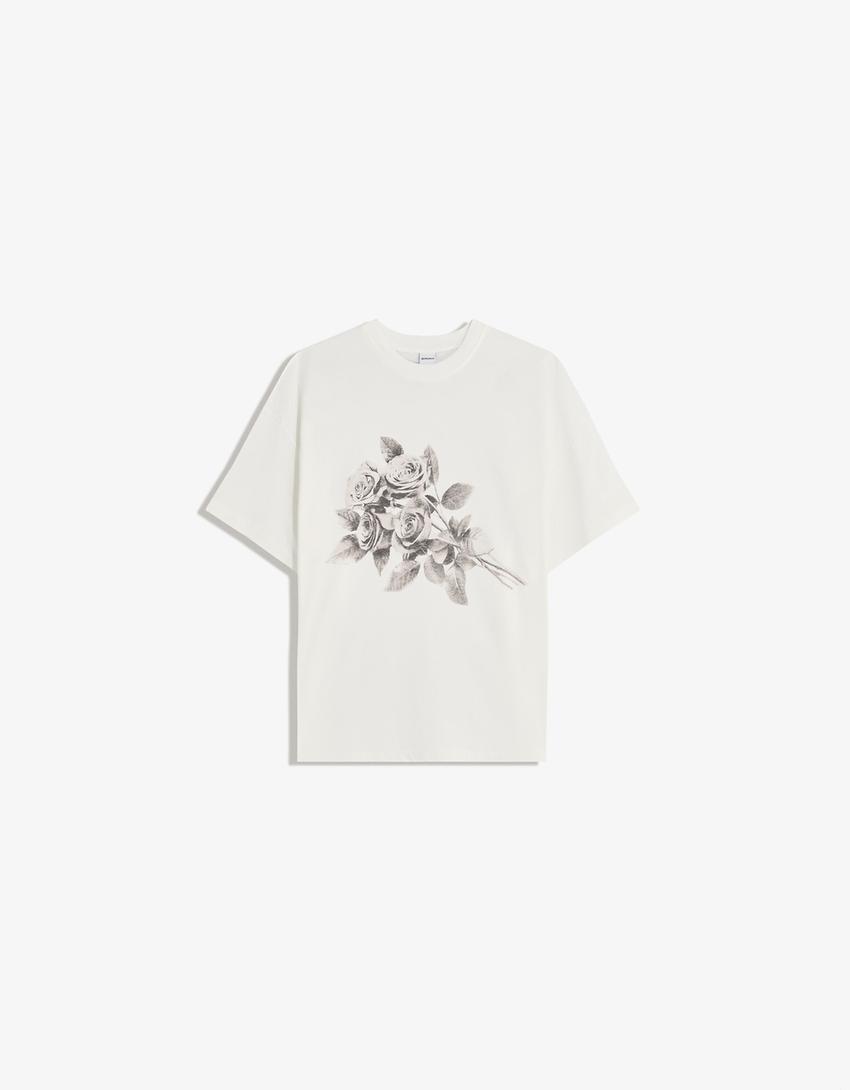 Camiseta manga corta oversize print-Blanco-2