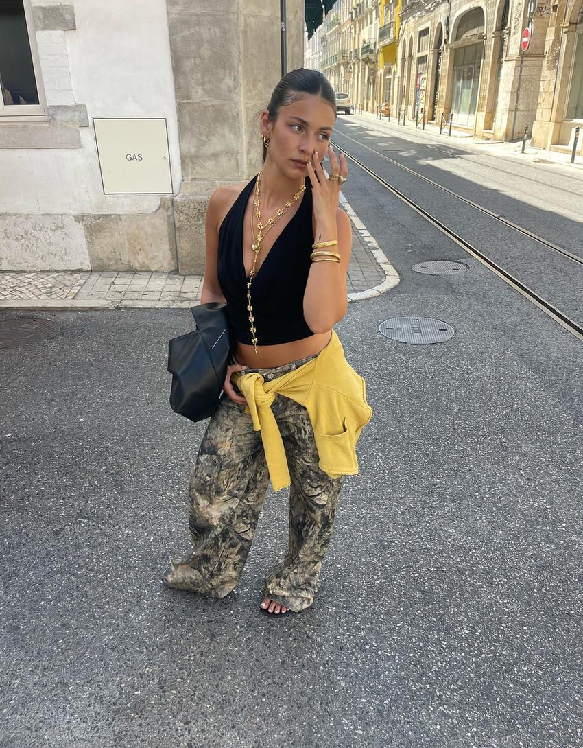 Pantalon baggy fit imprimé-Multicouleur-0