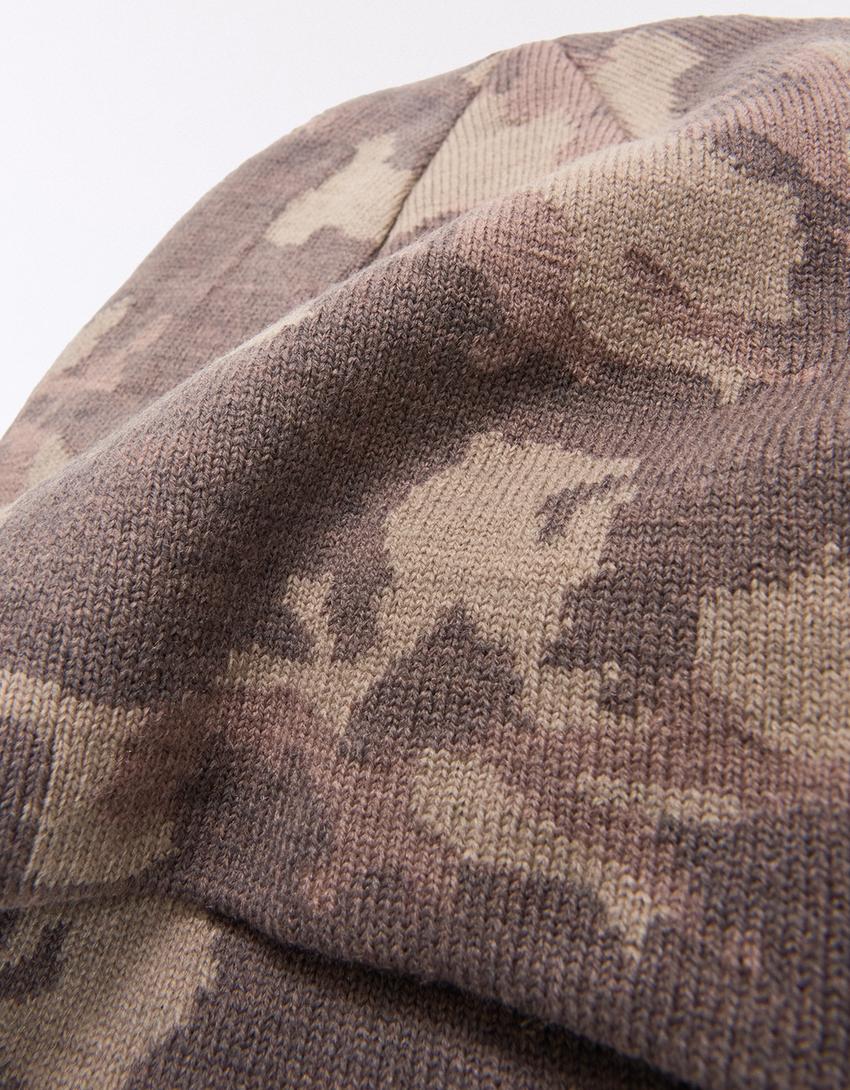 Gorro beani print-Kaki
