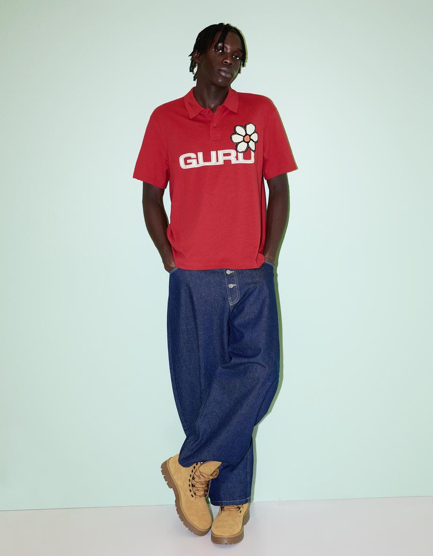 Polo Guru manga corta-Burdeos-0