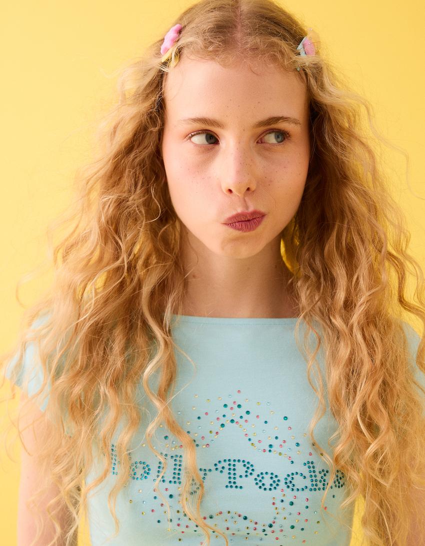 POLLY POCKET short sleeve T-shirt-Light blue