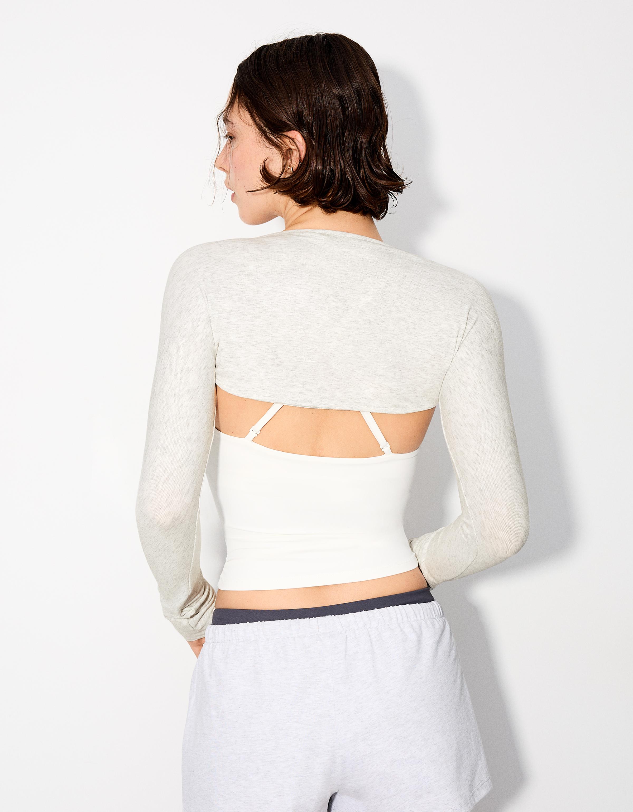 Long-sleeved bolero jumper jacket — Grey