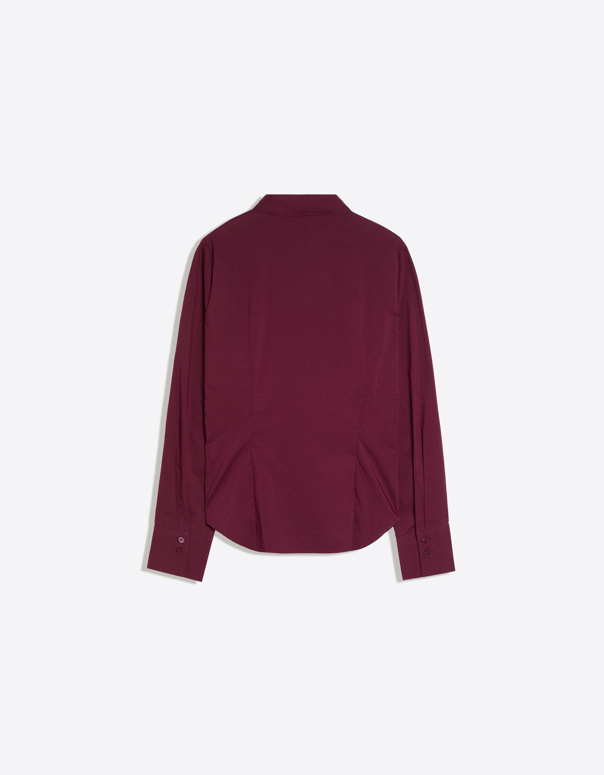 Fitted long-sleeved shirt — Maroon
