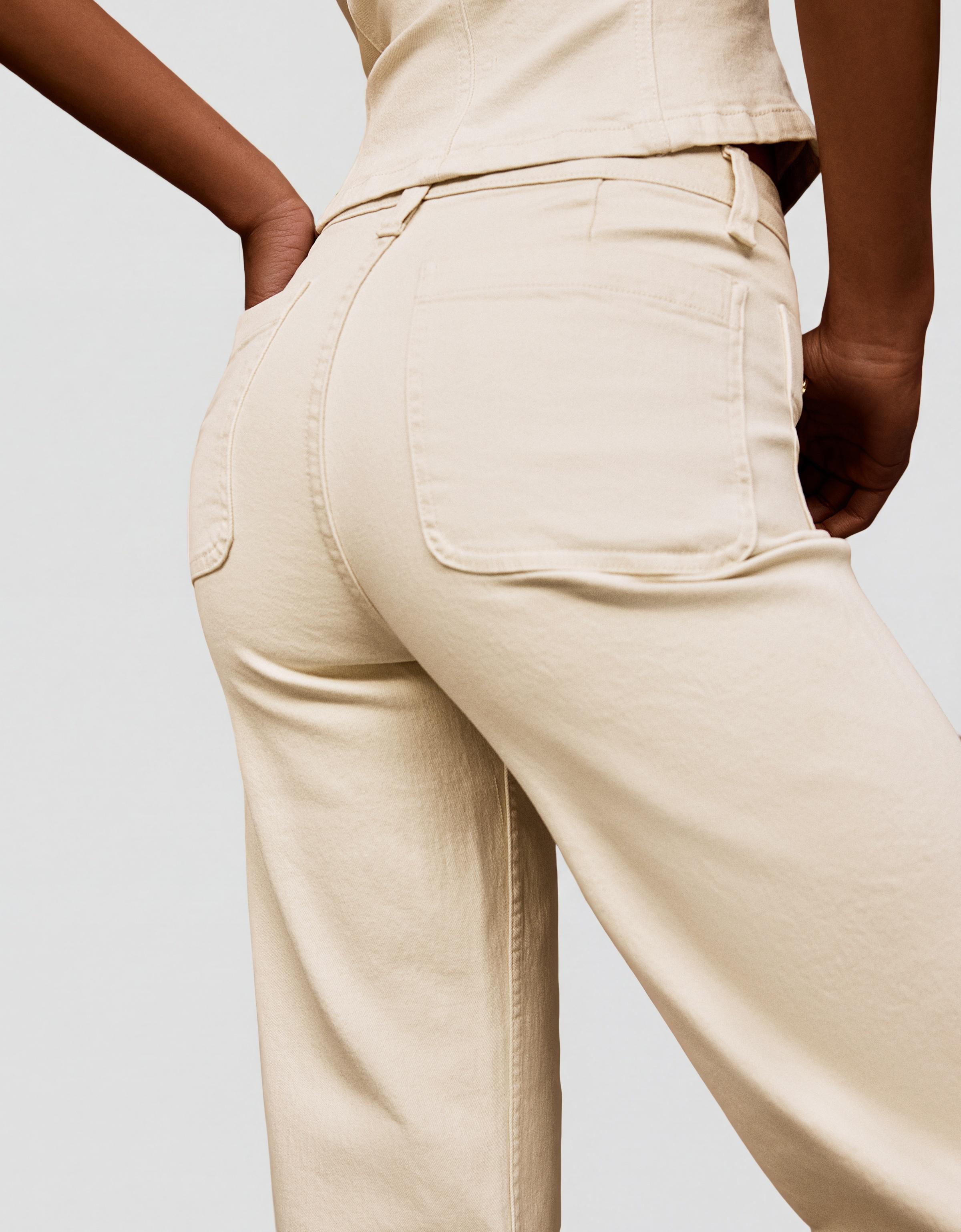 Dikişsiz geniş paça jean - Görsel 23