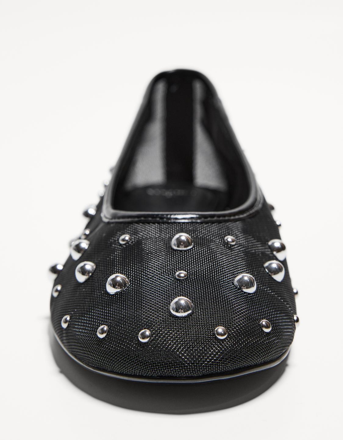 Ballerinas aus Mesh mit Nieten