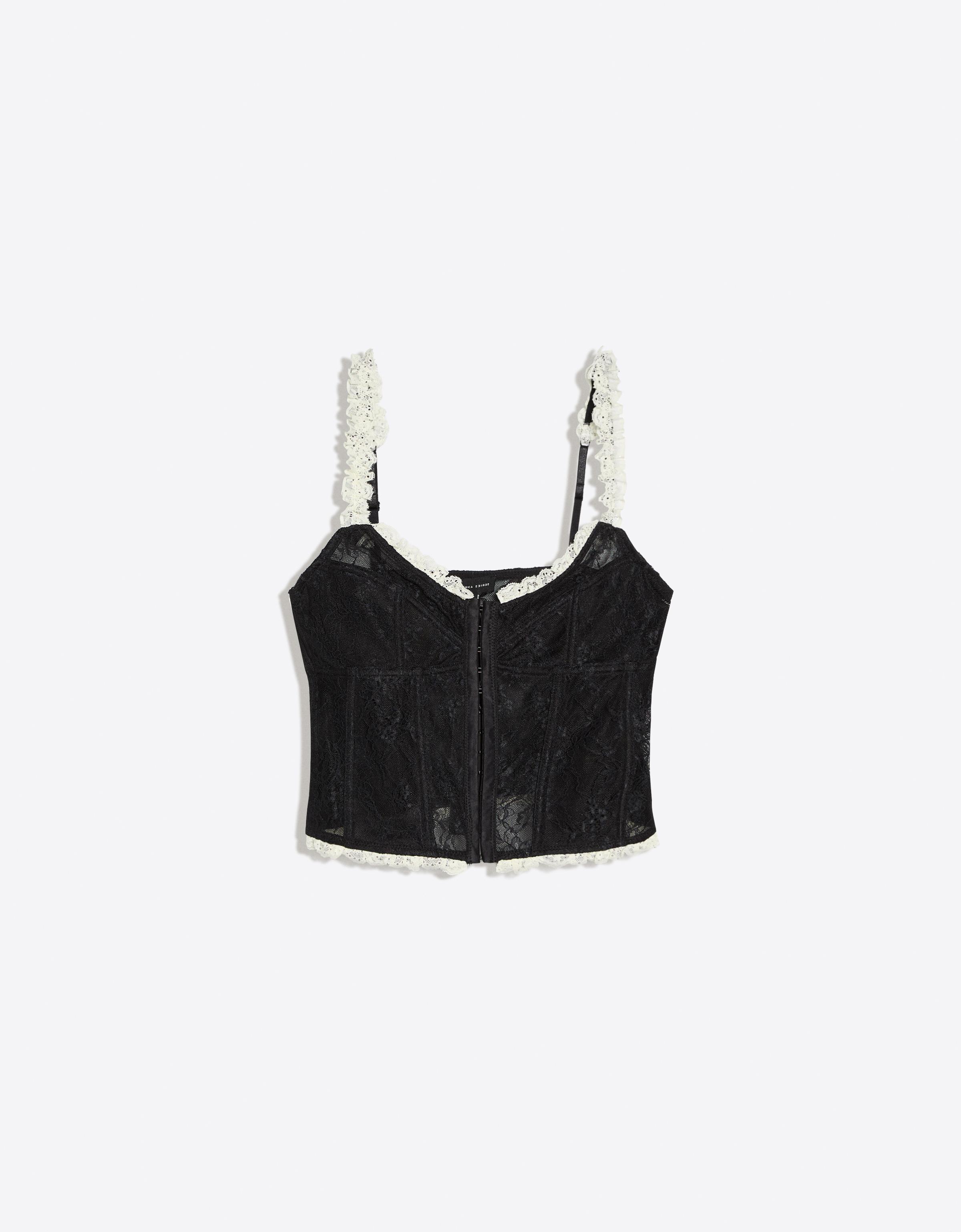 Lace corset top — Black