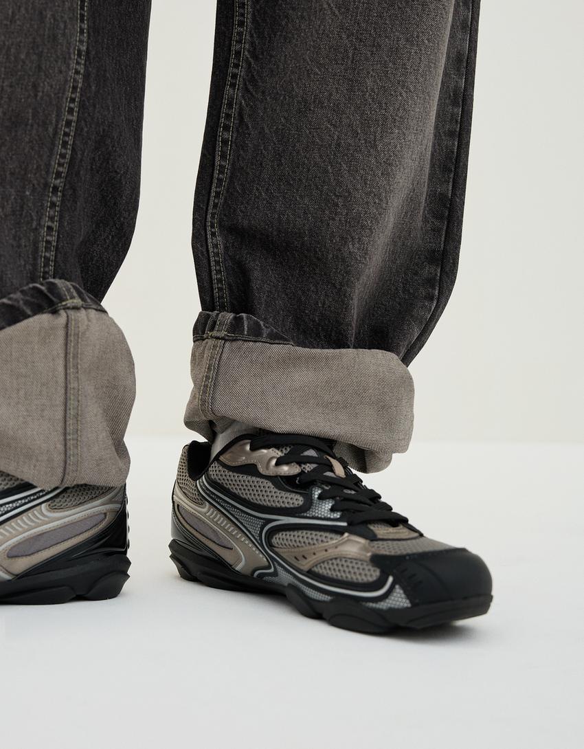 Jeans baggy-Gris oscuro