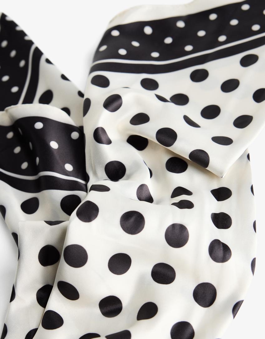 Printed scarf-Black