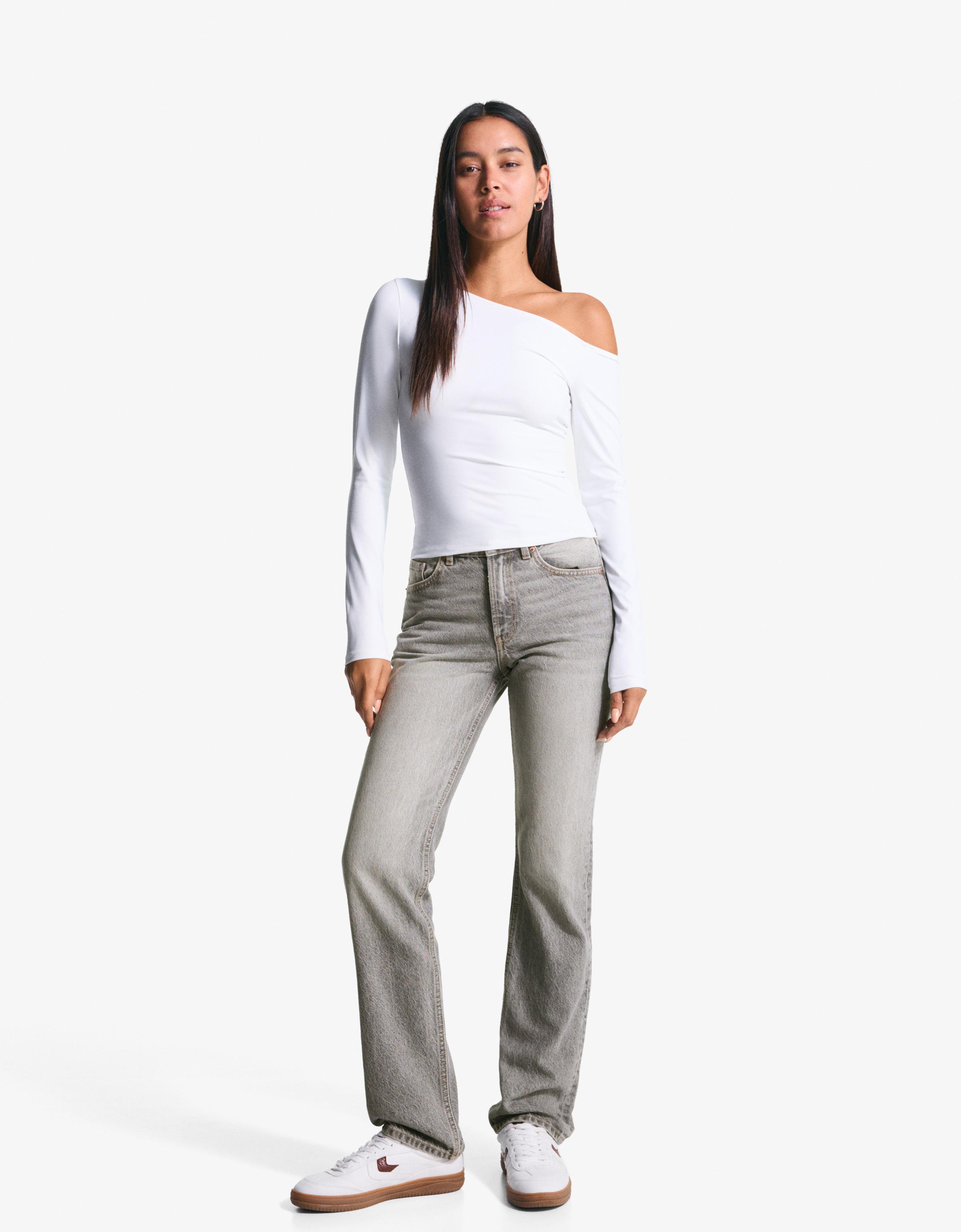 Straight cigarette jeans — Grey