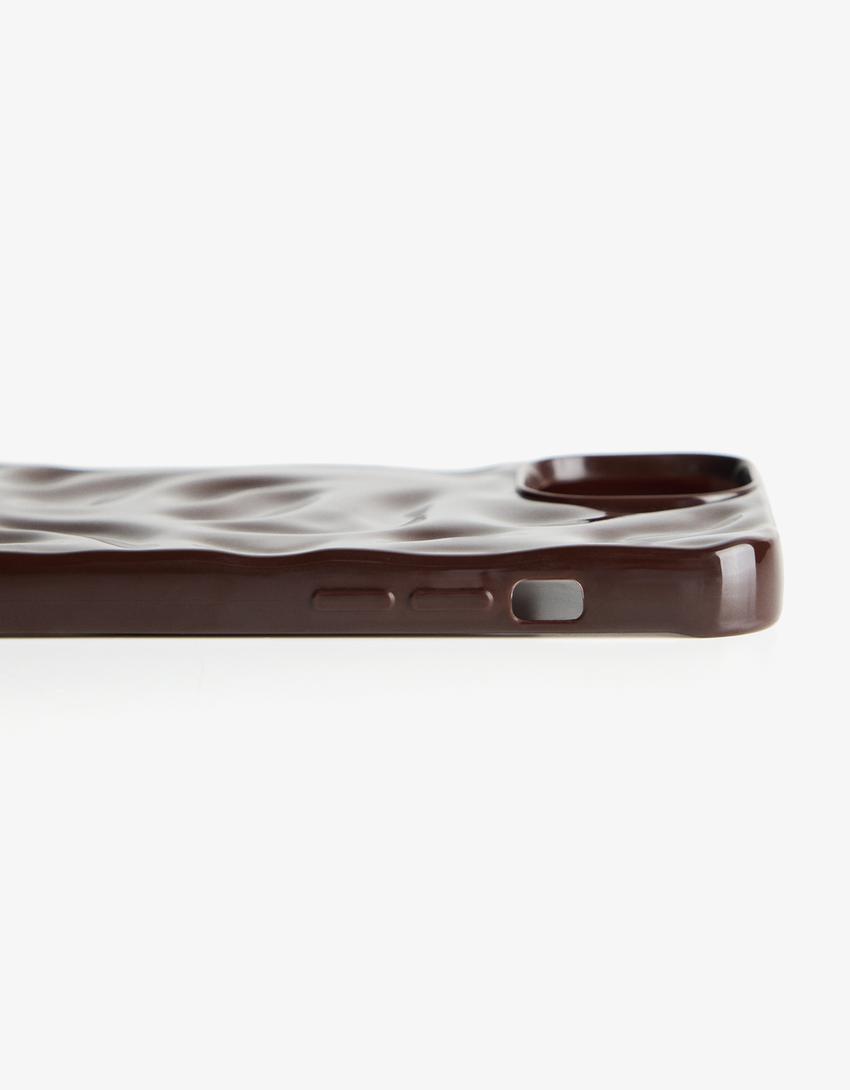 Coque téléphone relief-Marron