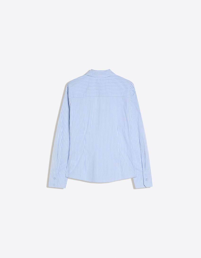 Fitted darted shirt-Light blue