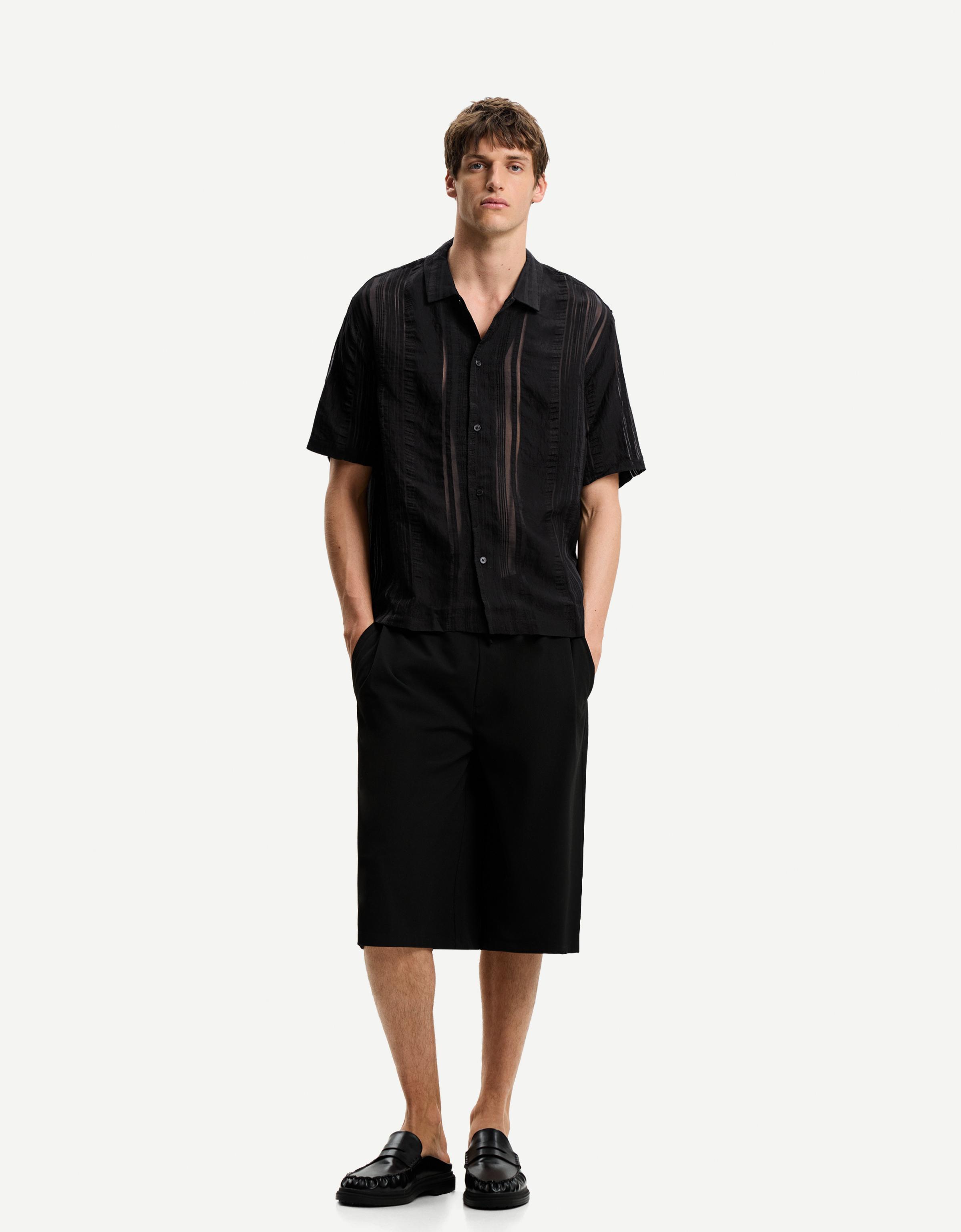 Sheer short sleeve shirt - Shirts - Men | Bershka