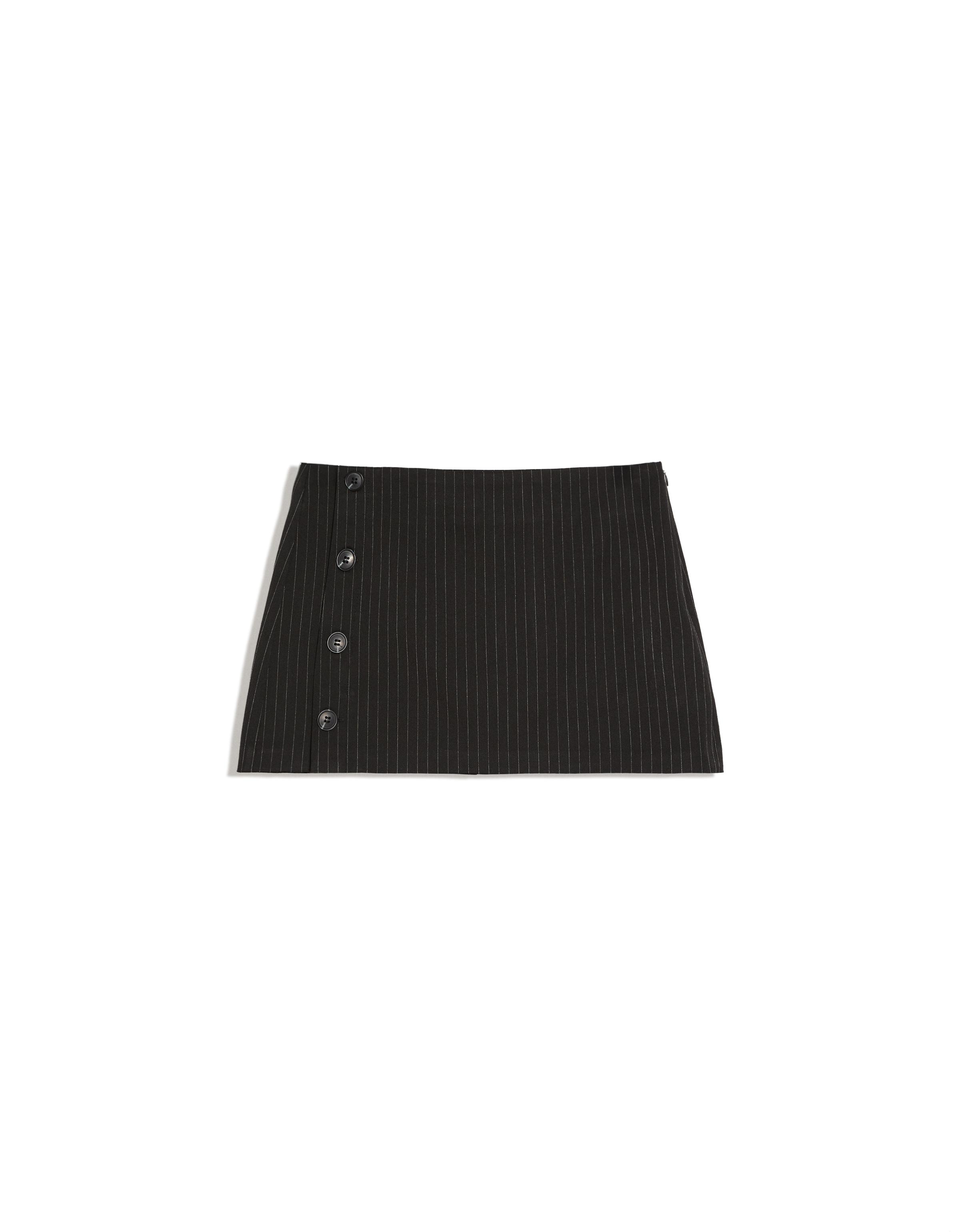 Button-up mini skirt — White / Black