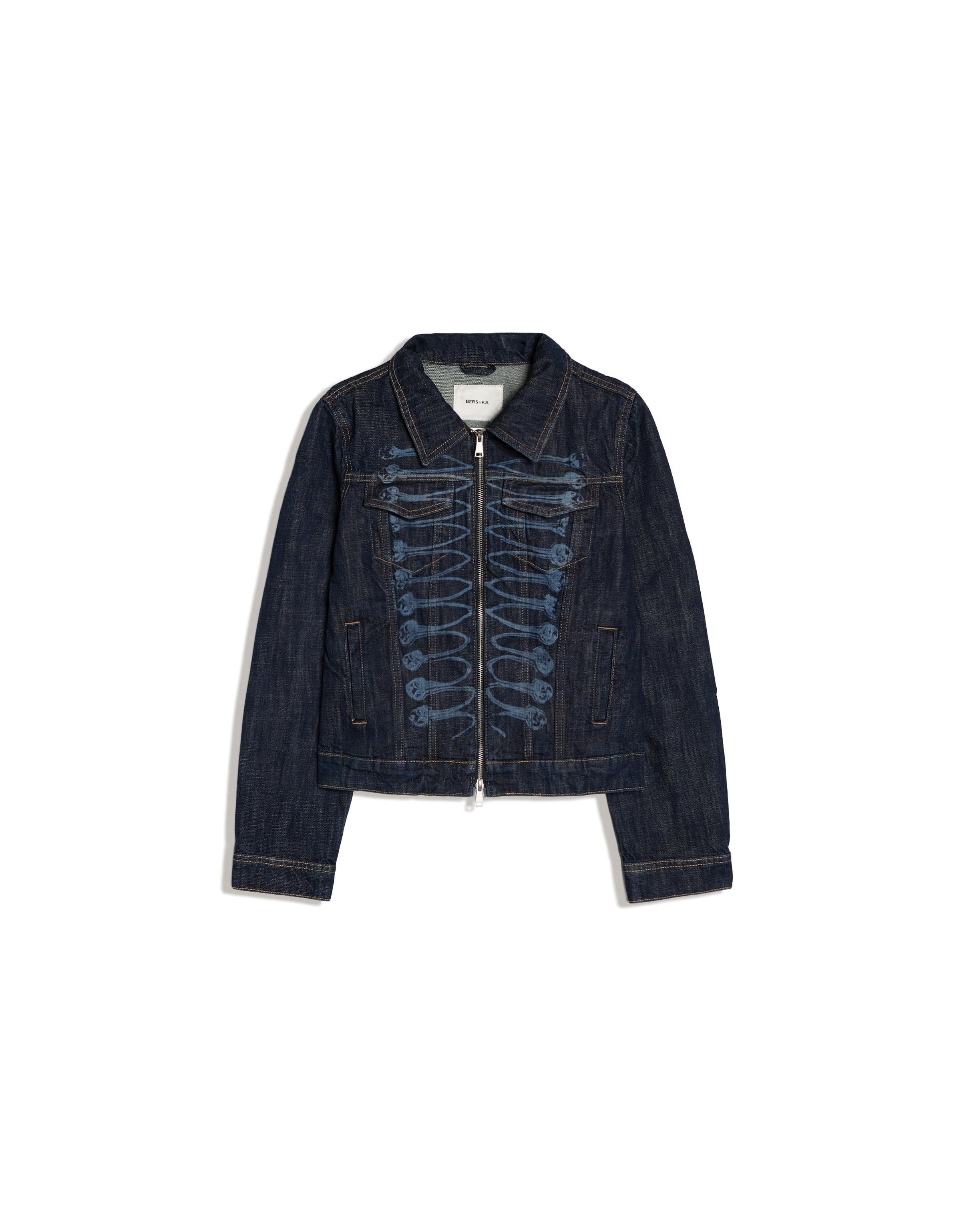 Zip-up denim trucker jacket
