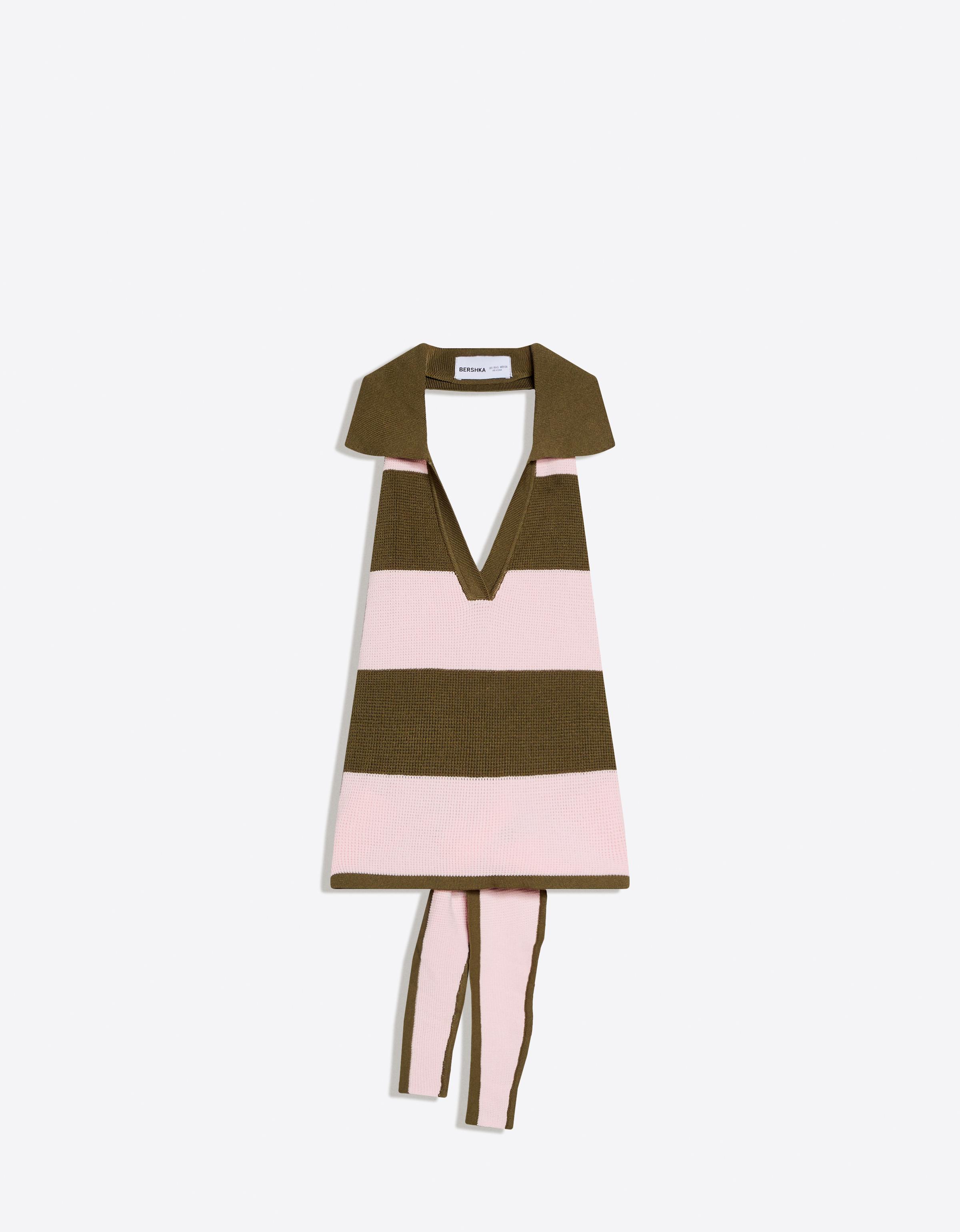 Arkası düğümlü polo yaka top - Görsel 4