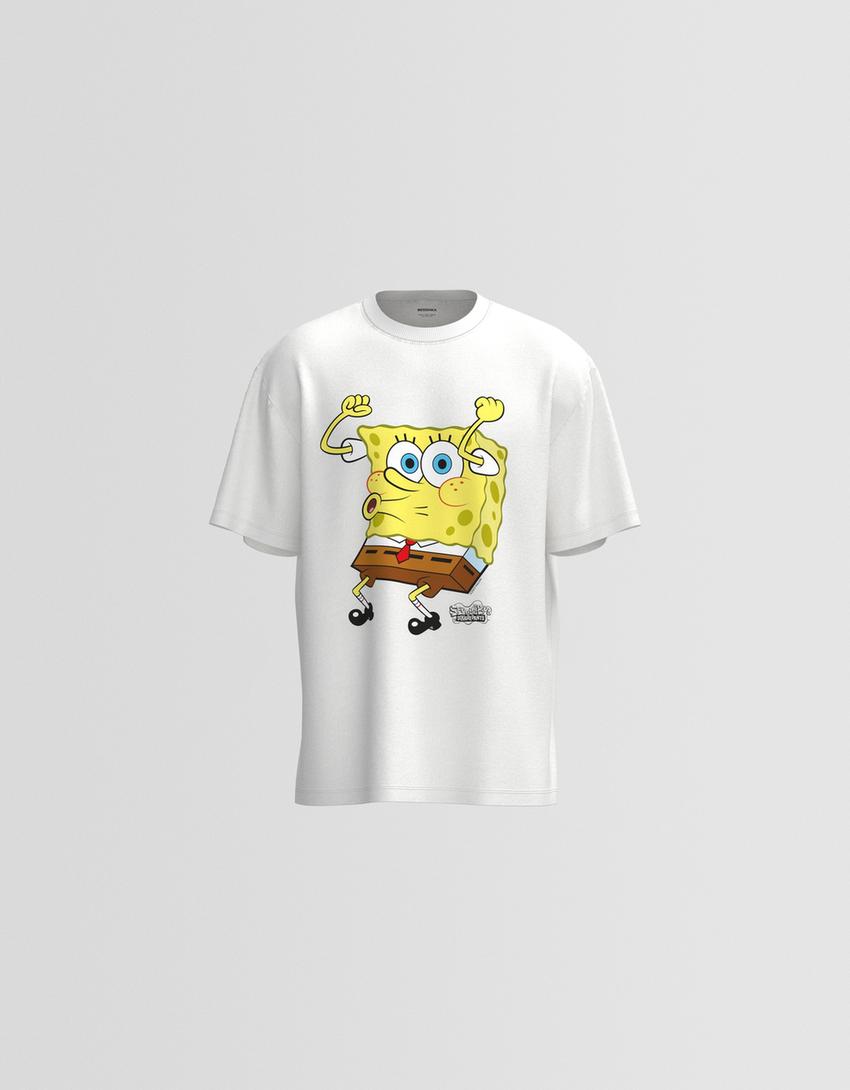 Camiseta SpongeBob manga corta-Blanco-3