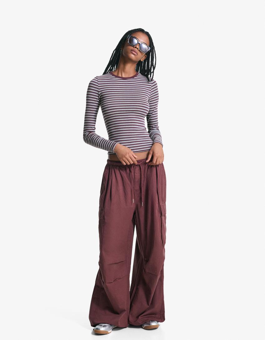 Long sleeve top-Burgundy